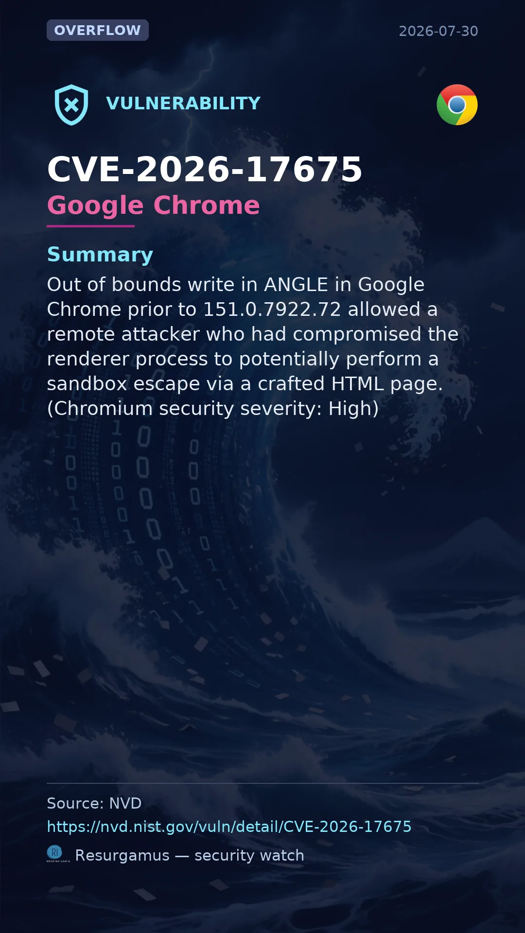 CVE-2026-17675 Google Chrome Vulnerability
