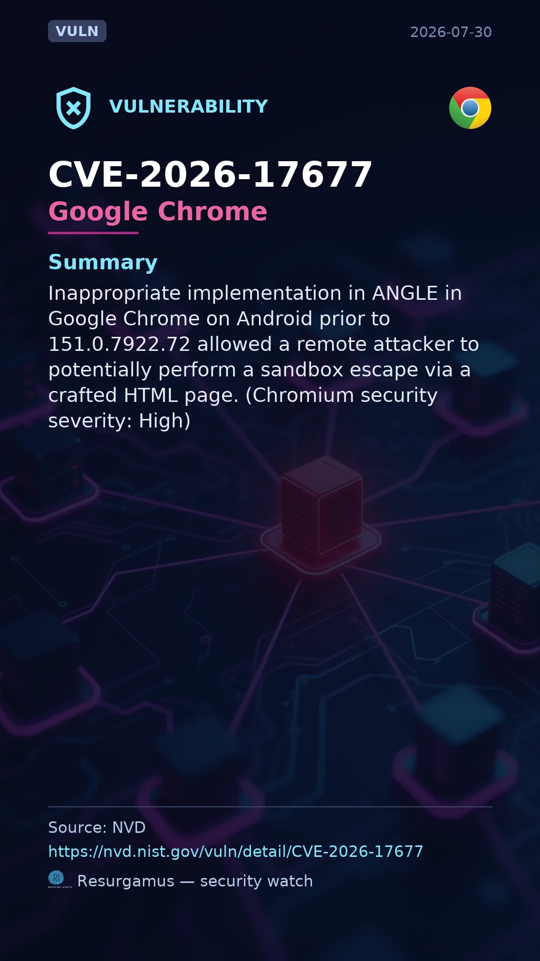 CVE-2026-17677 Google Chrome Vulnerability