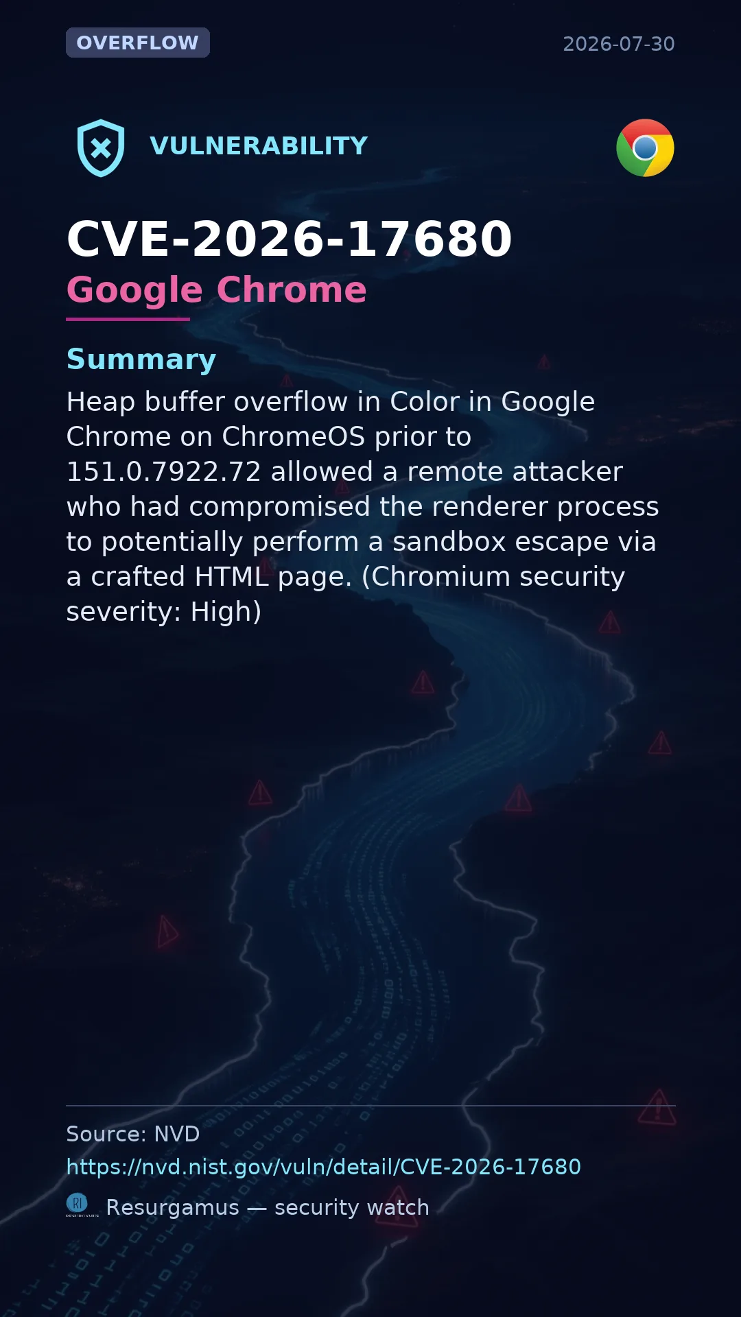 CVE-2026-17680 Google Chrome Vulnerability