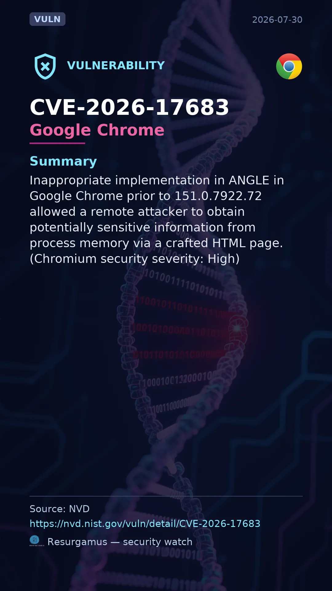 CVE-2026-17683 Google Chrome Vulnerability