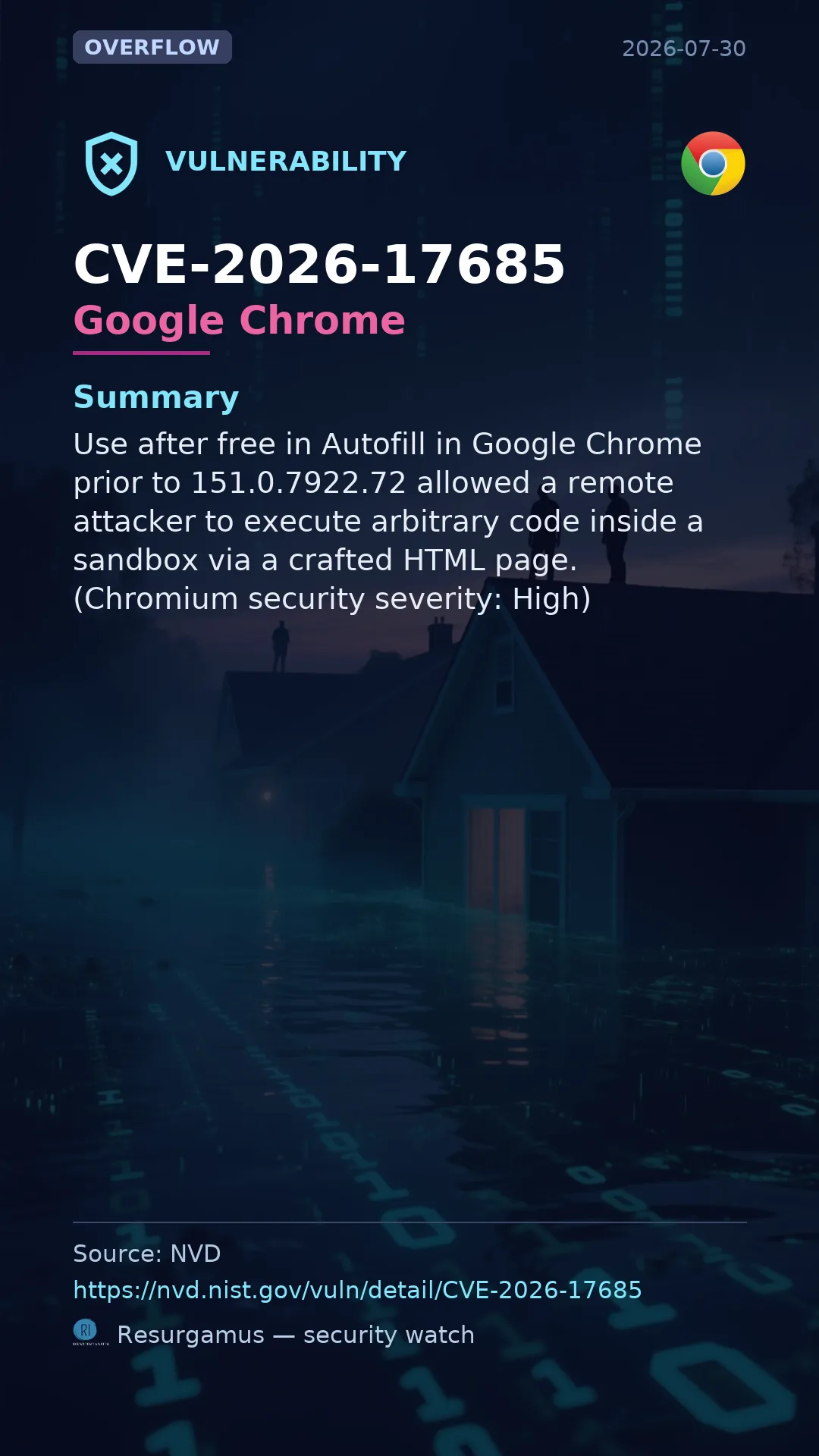 CVE-2026-17685 Google Chrome Vulnerability