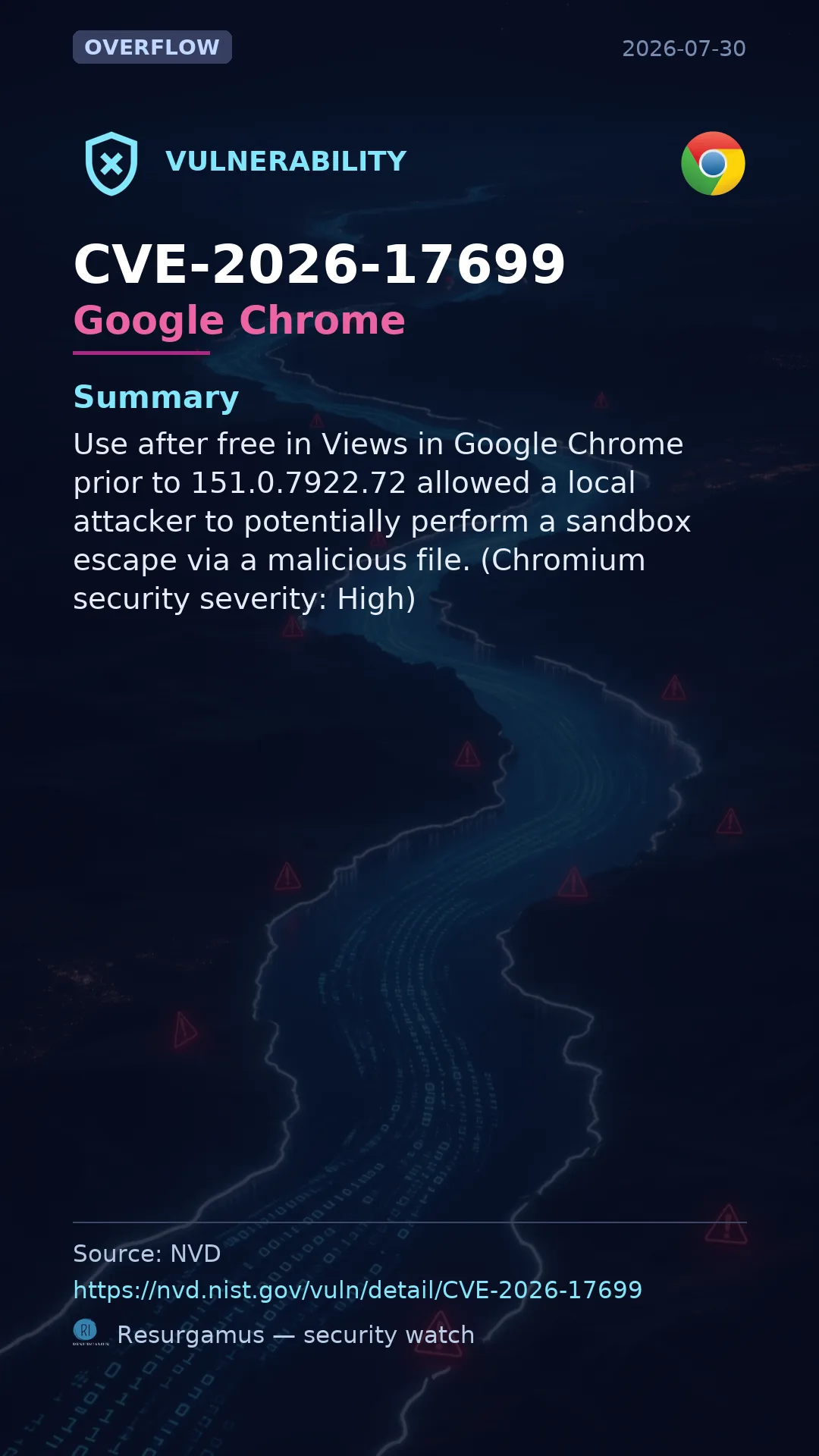 CVE-2026-17699 Google Chrome Vulnerability