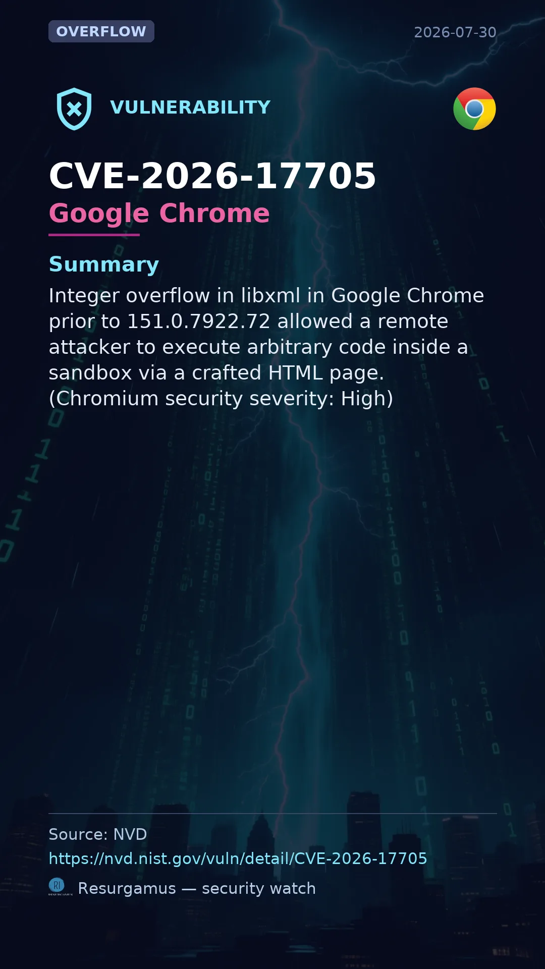 CVE-2026-17705 Google Chrome Vulnerability