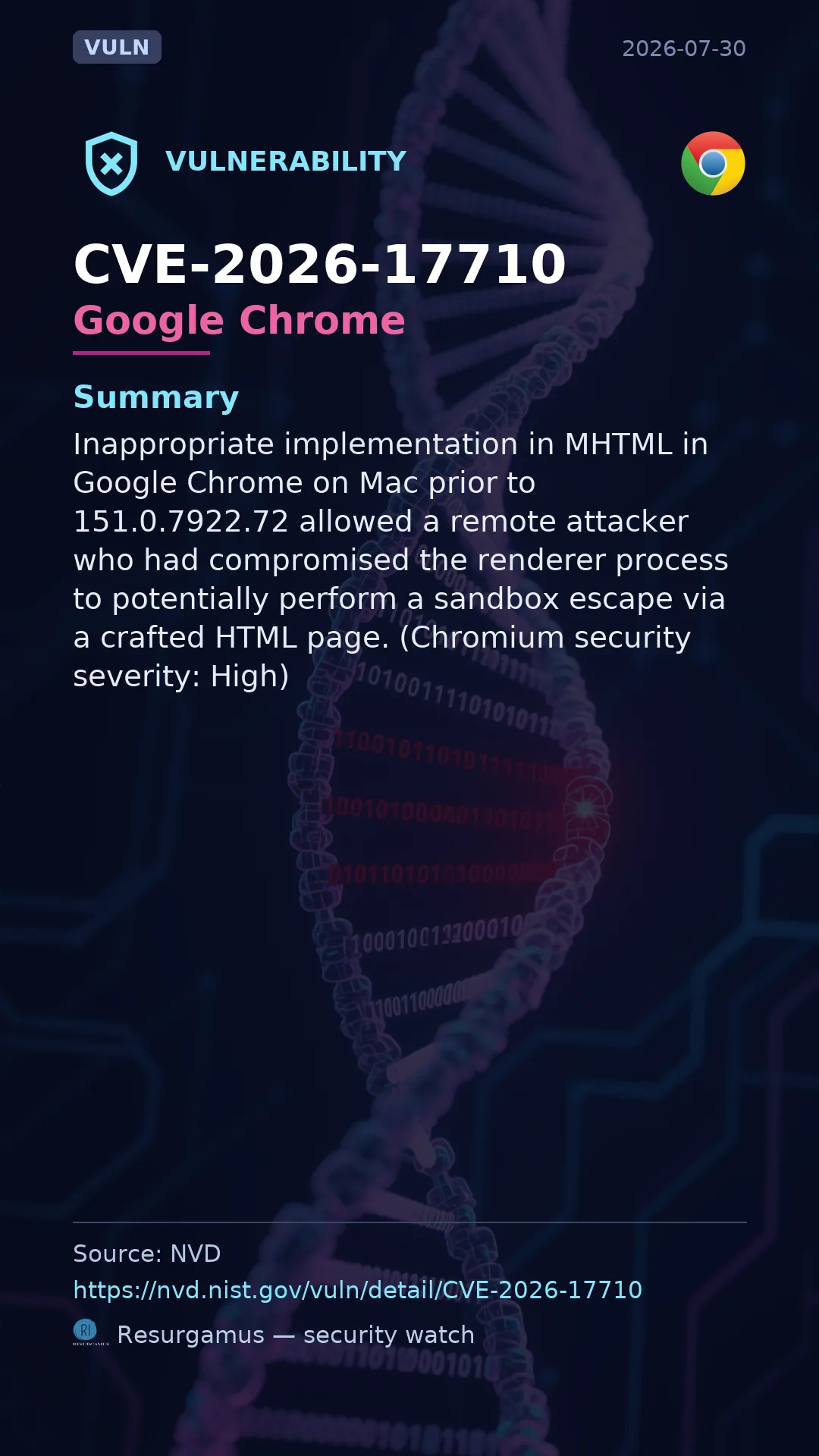 CVE-2026-17710 Google Chrome Vulnerability