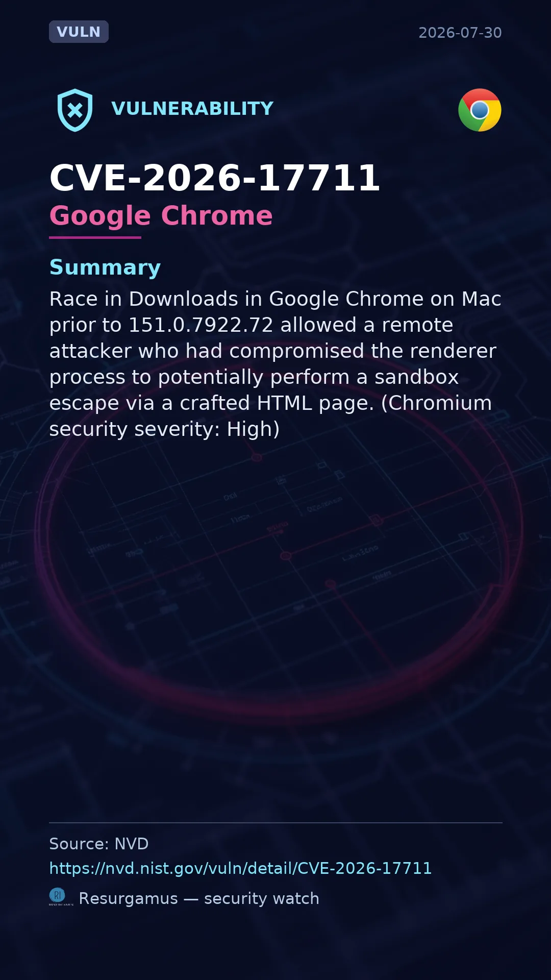 CVE-2026-17711 Google Chrome Vulnerability