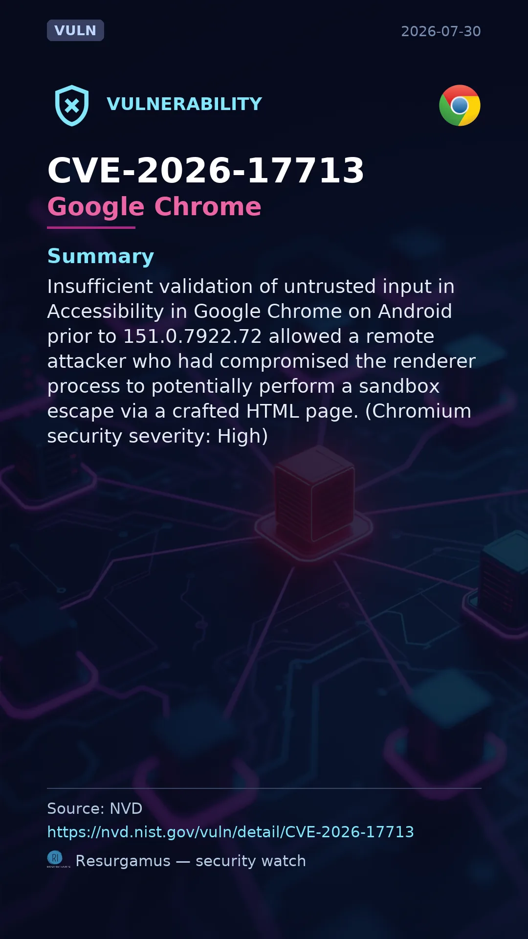 CVE-2026-17713 Google Chrome Vulnerability