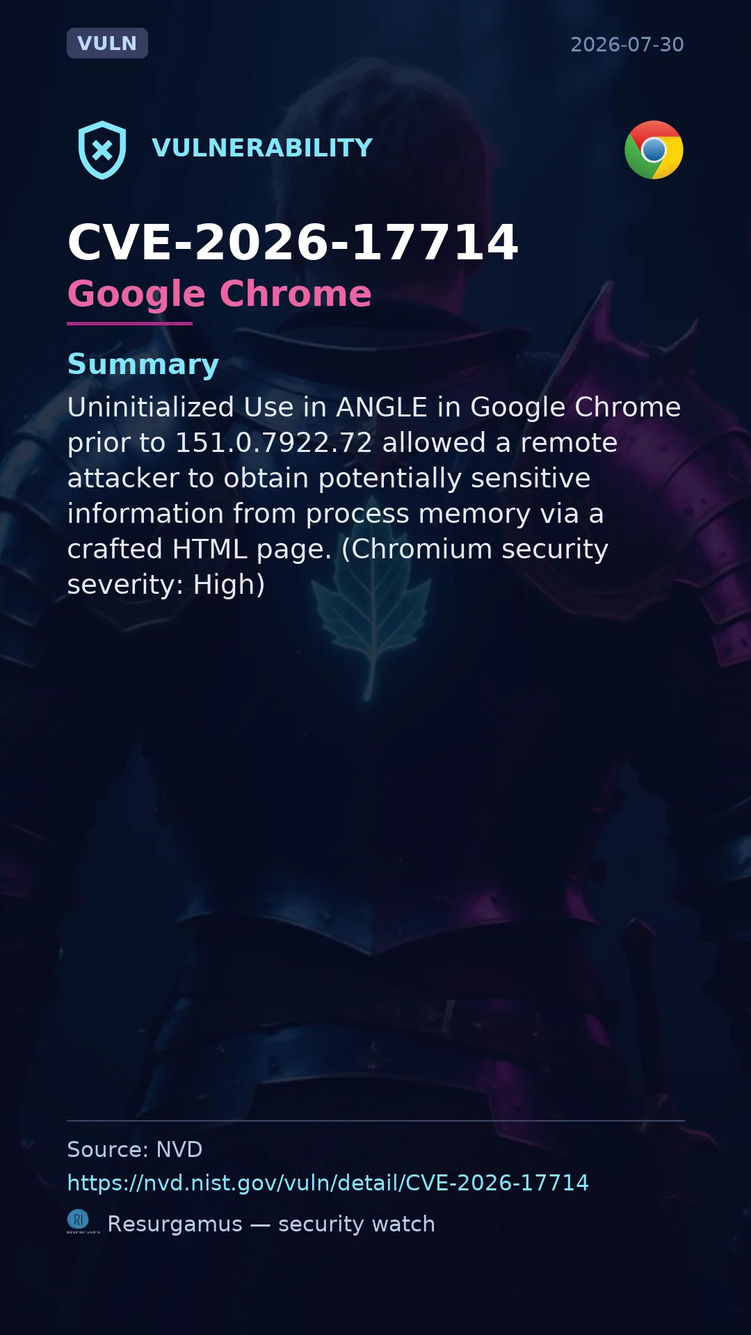 CVE-2026-17714 Google Chrome Vulnerability