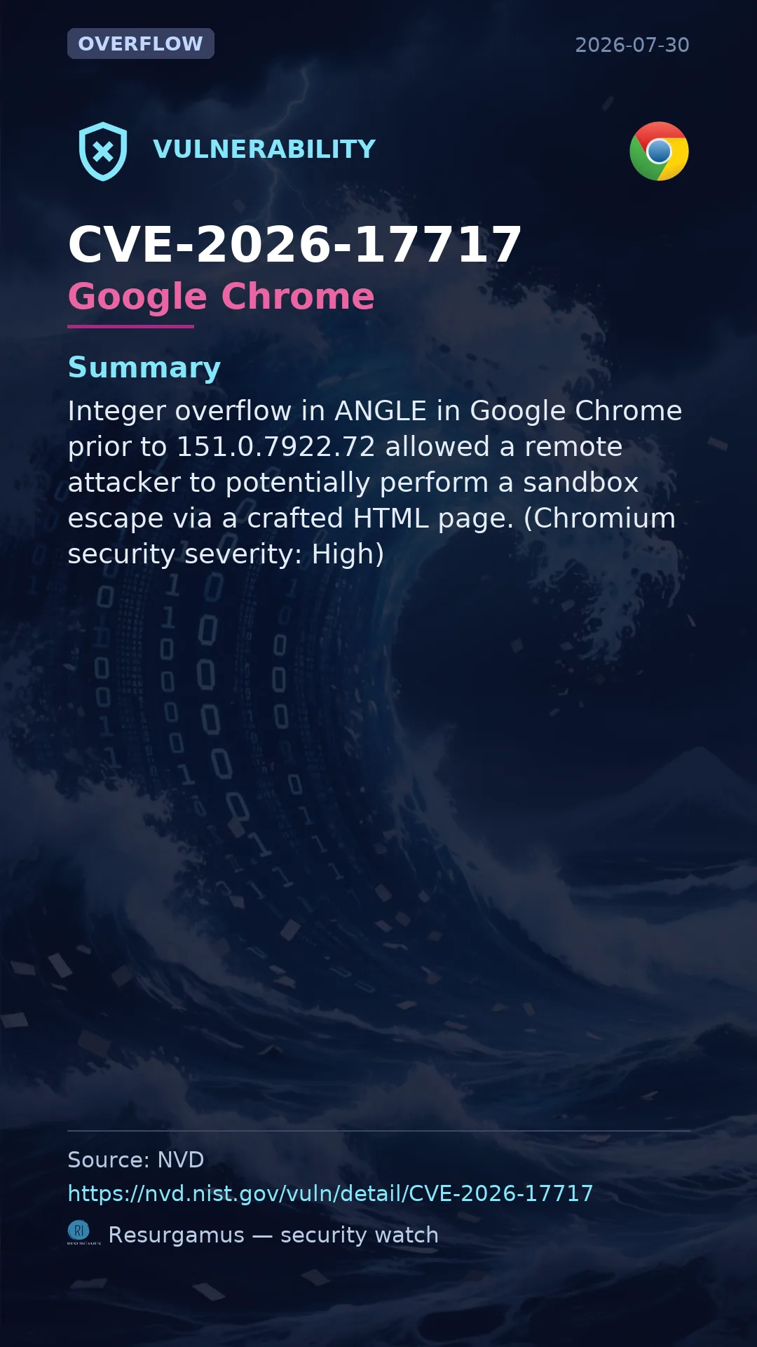 CVE-2026-17717 Google Chrome Vulnerability