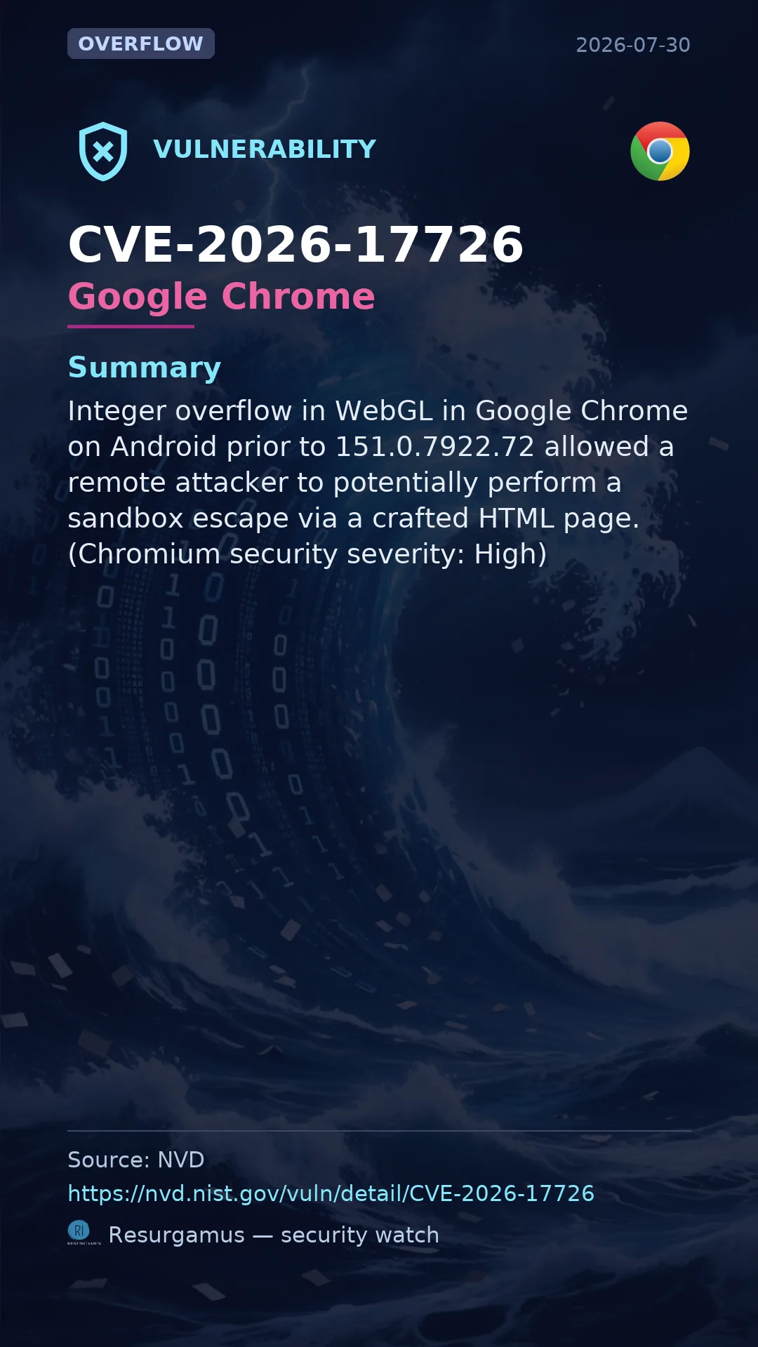 CVE-2026-17726 Google Chrome Vulnerability