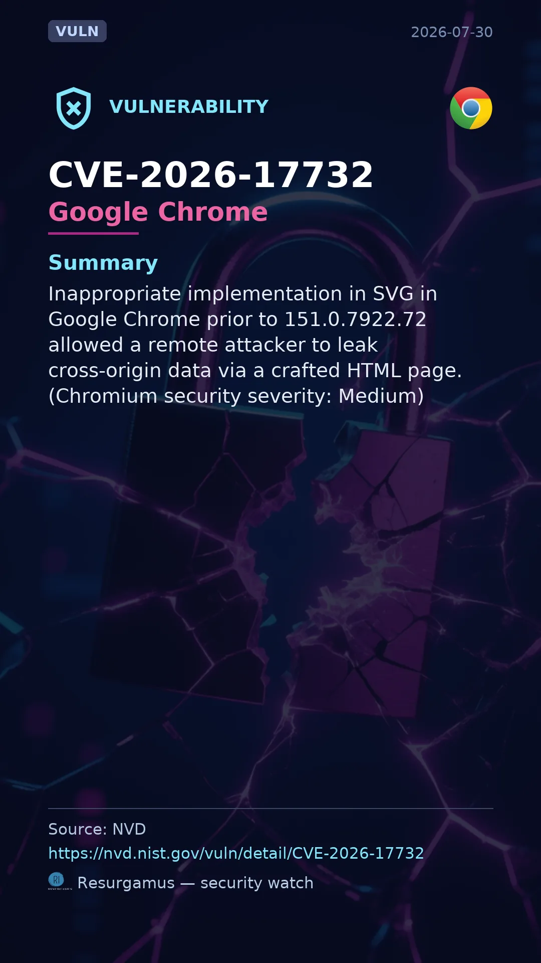 CVE-2026-17732 Google Chrome Vulnerability