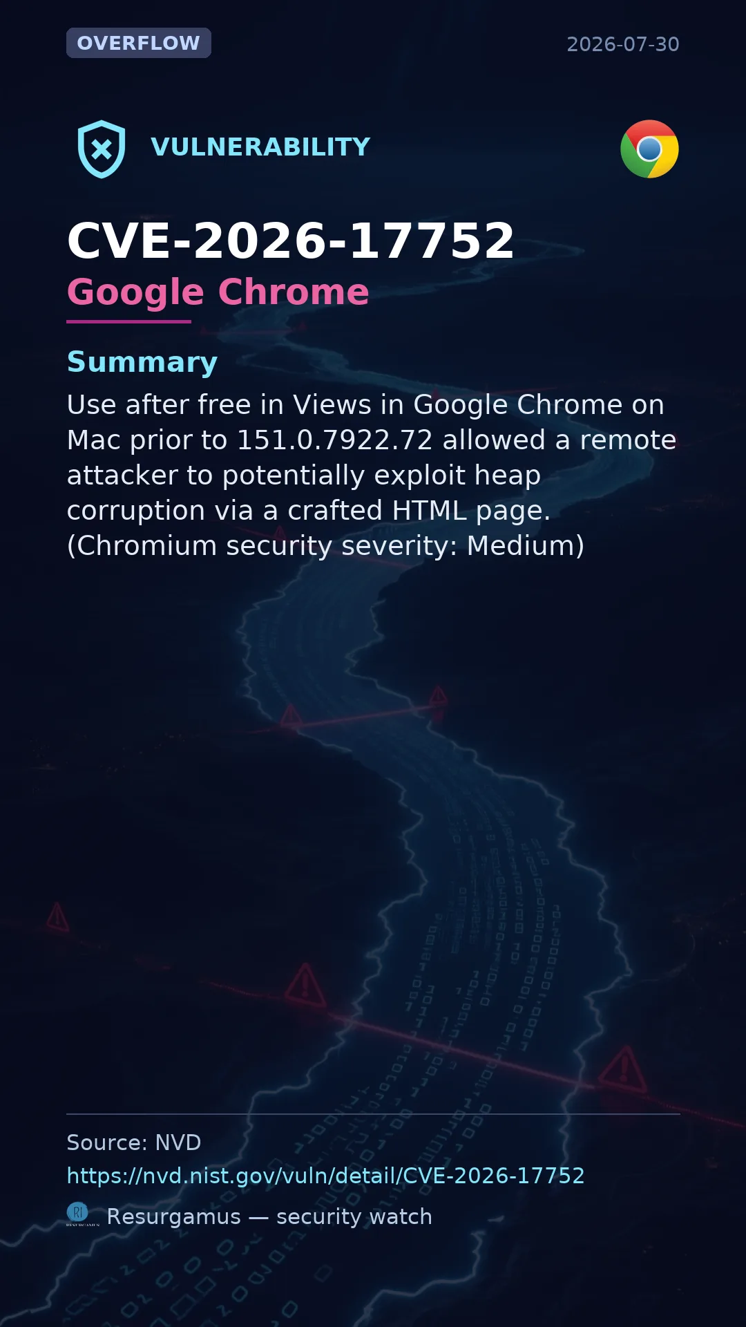 CVE-2026-17752 Google Chrome Vulnerability