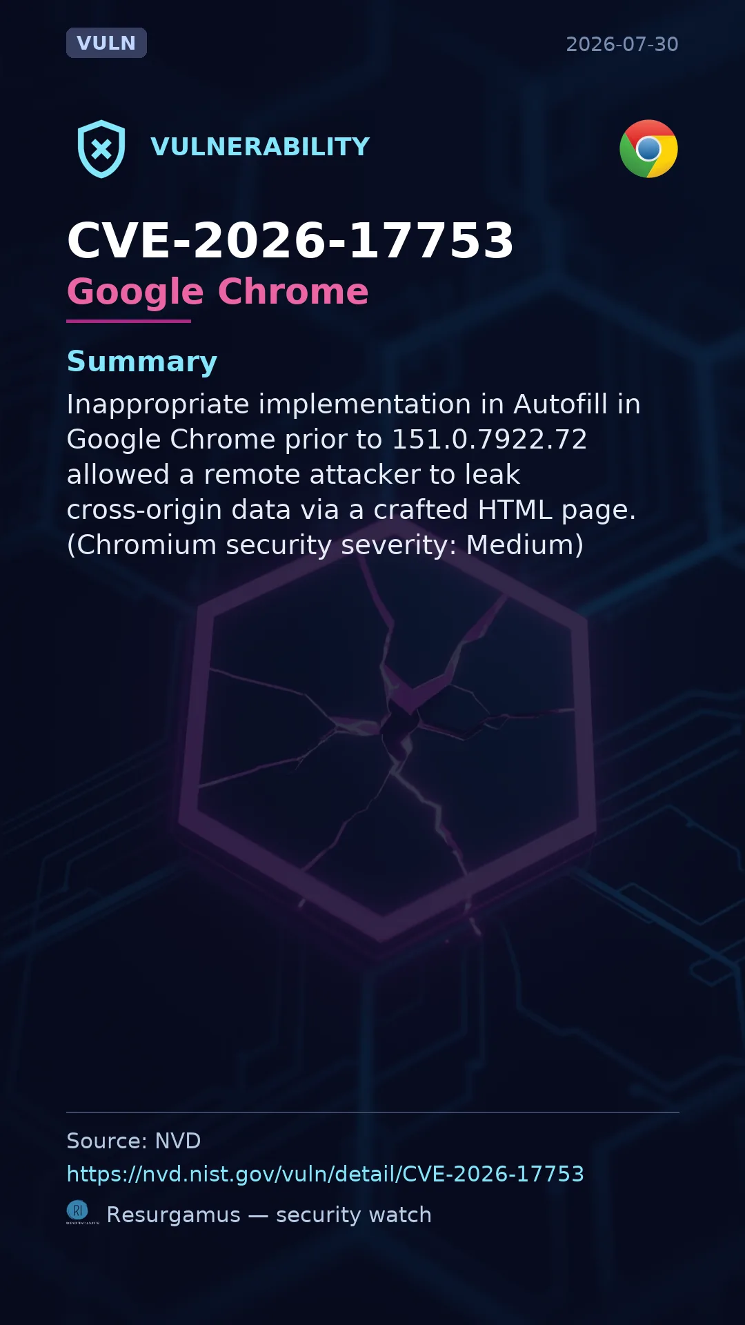 CVE-2026-17753 Google Chrome Vulnerability