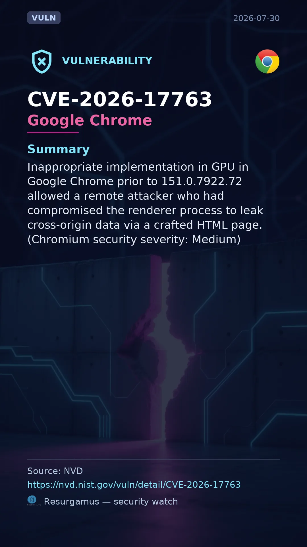 CVE-2026-17763 Google Chrome Vulnerability
