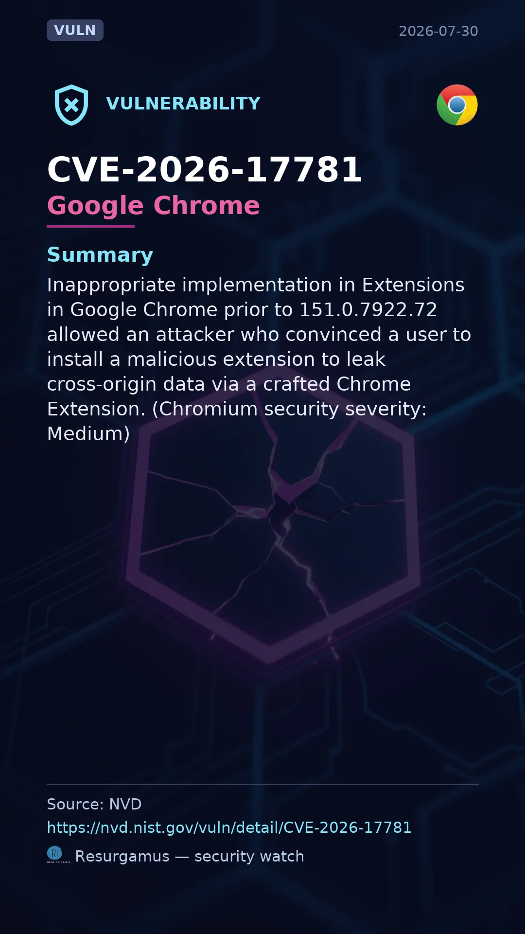 CVE-2026-17781 Google Chrome Vulnerability