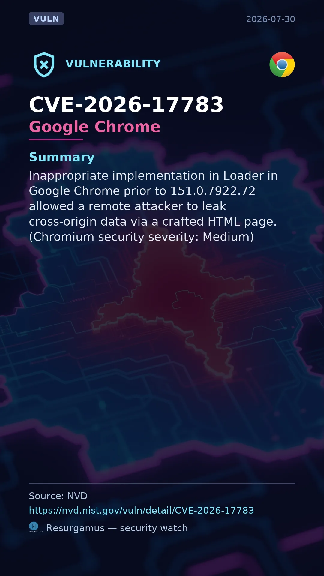 CVE-2026-17783 Google Chrome Vulnerability