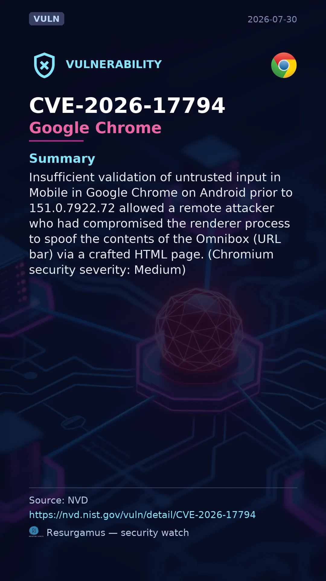 CVE-2026-17794 Google Chrome Vulnerability