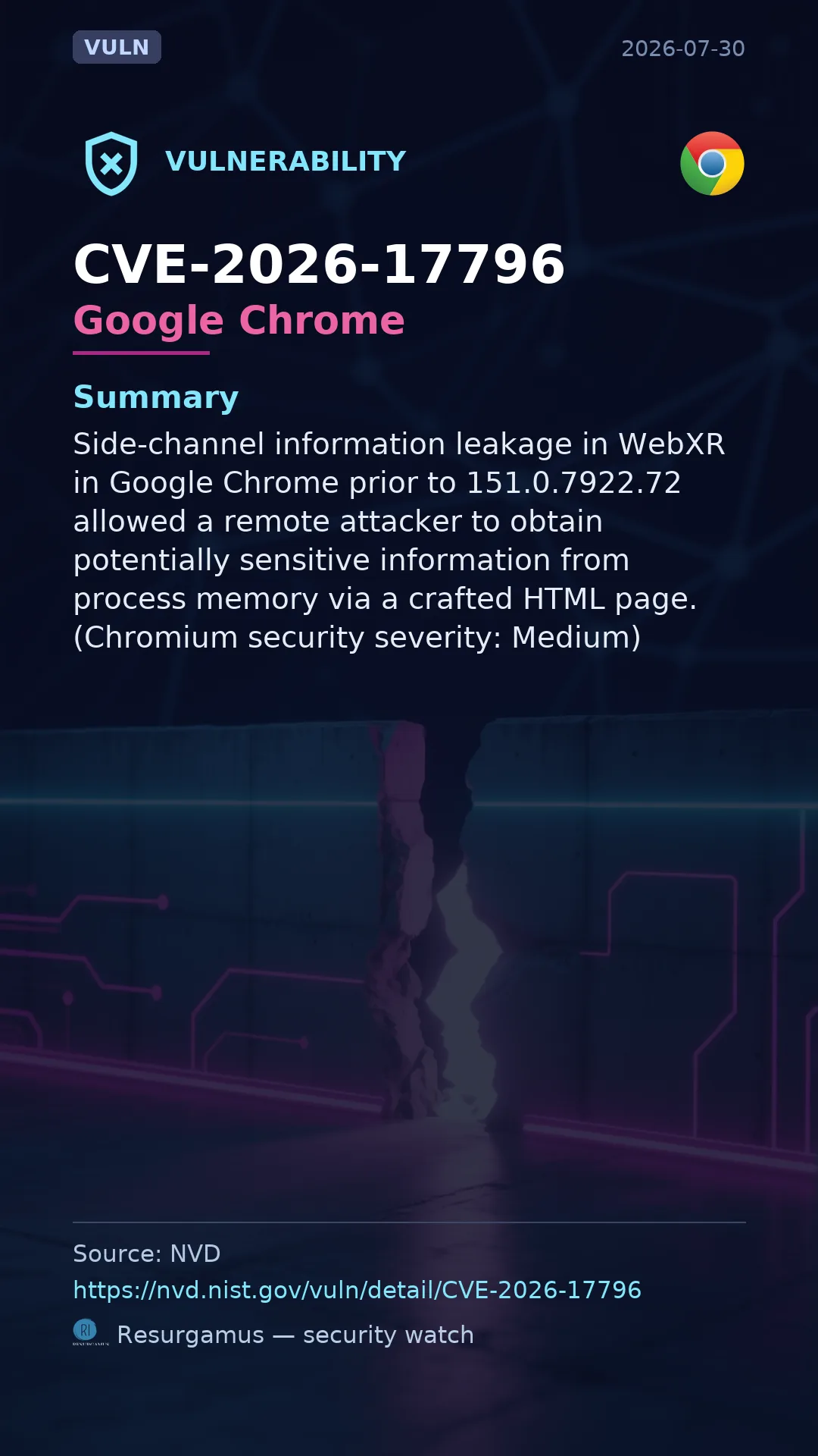 CVE-2026-17796 Google Chrome Vulnerability
