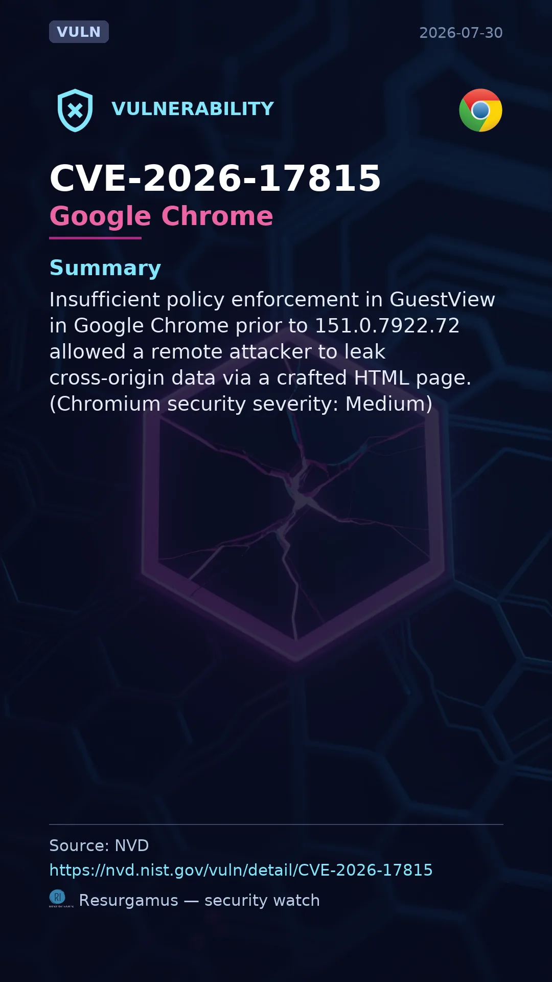 CVE-2026-17815 Google Chrome Vulnerability