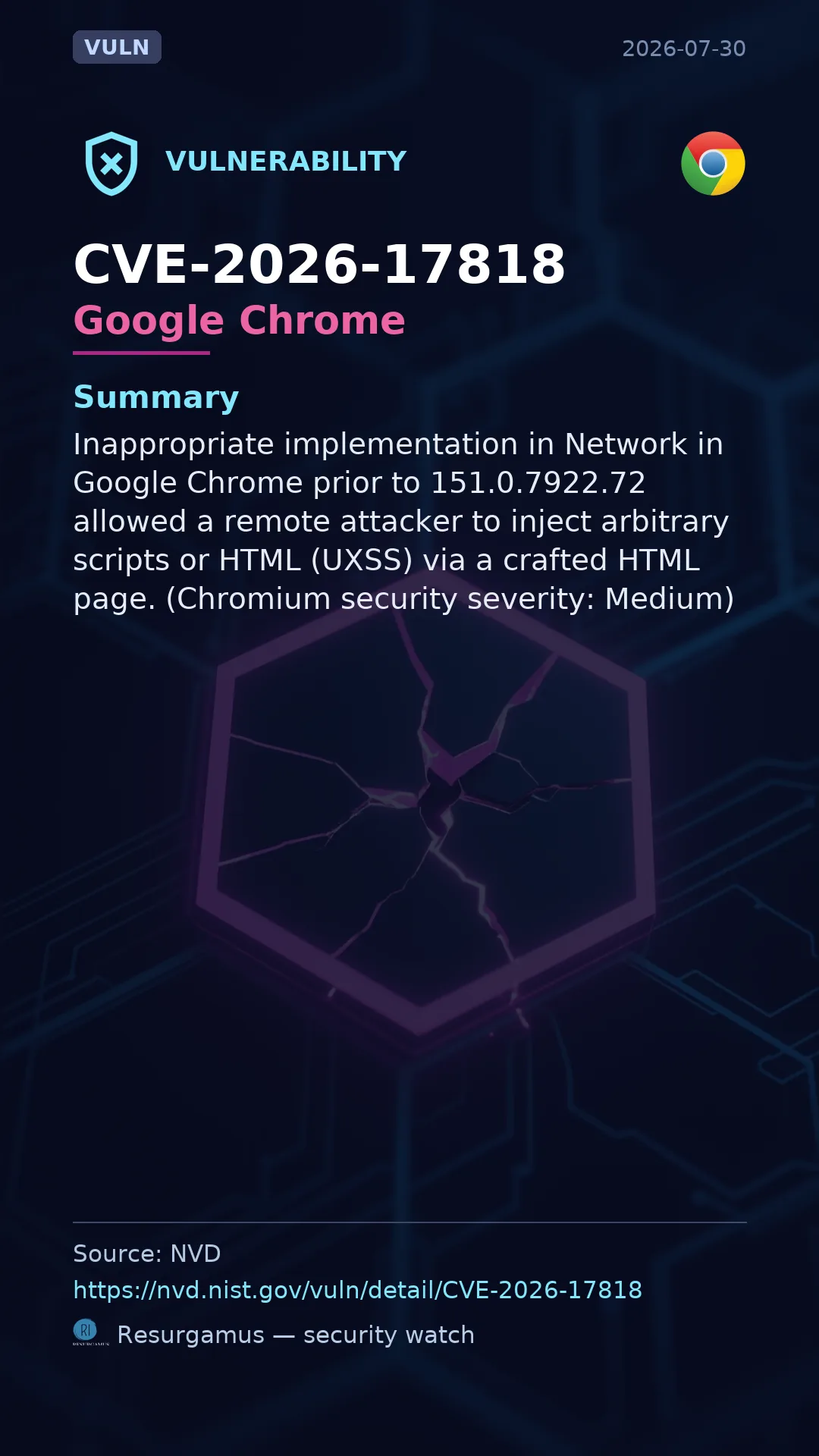 CVE-2026-17818 Google Chrome Vulnerability