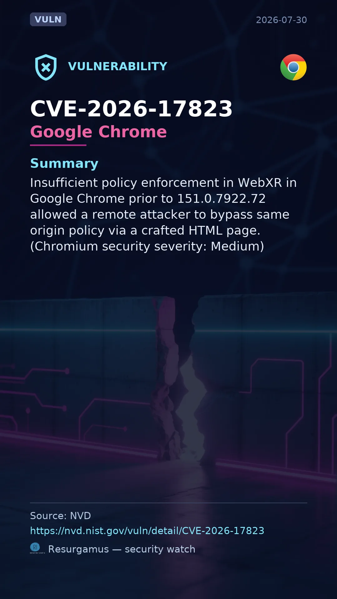 CVE-2026-17823 Google Chrome Vulnerability