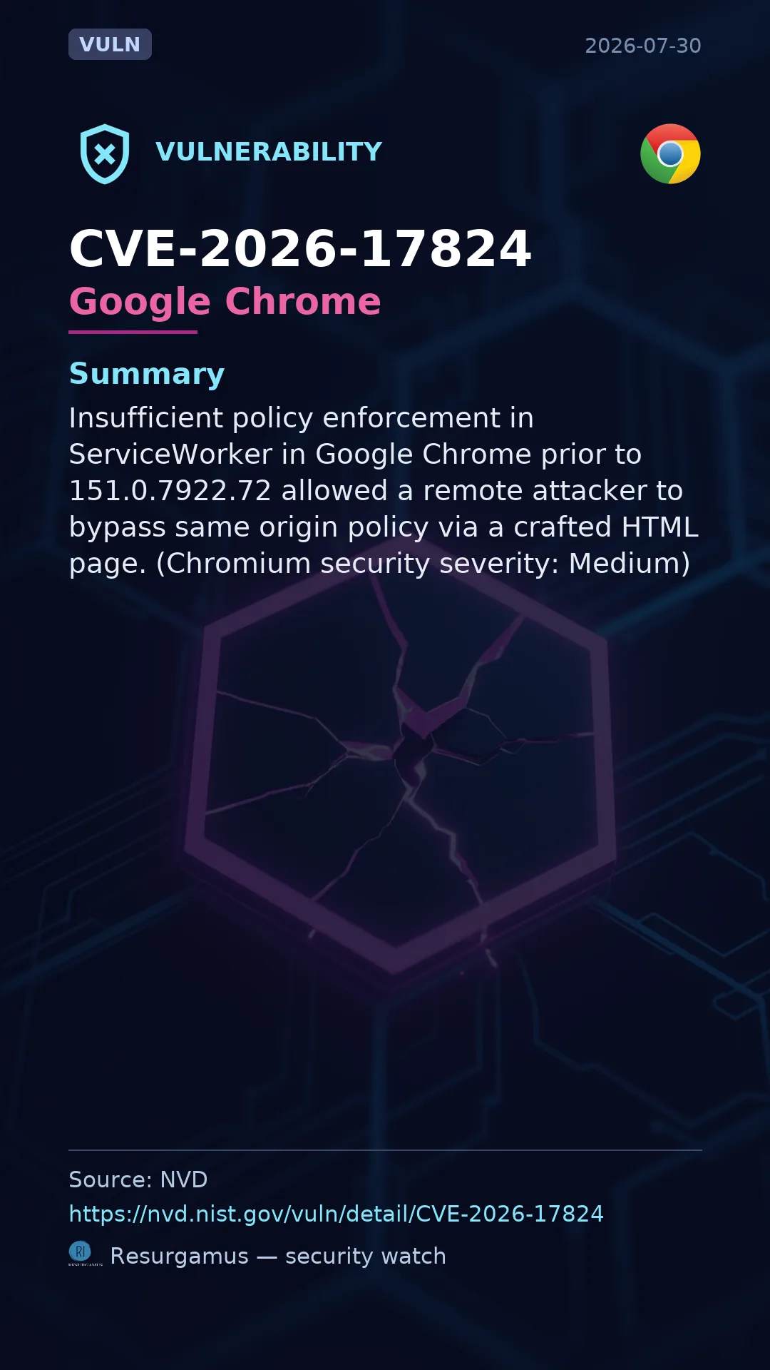 CVE-2026-17824 Google Chrome Vulnerability
