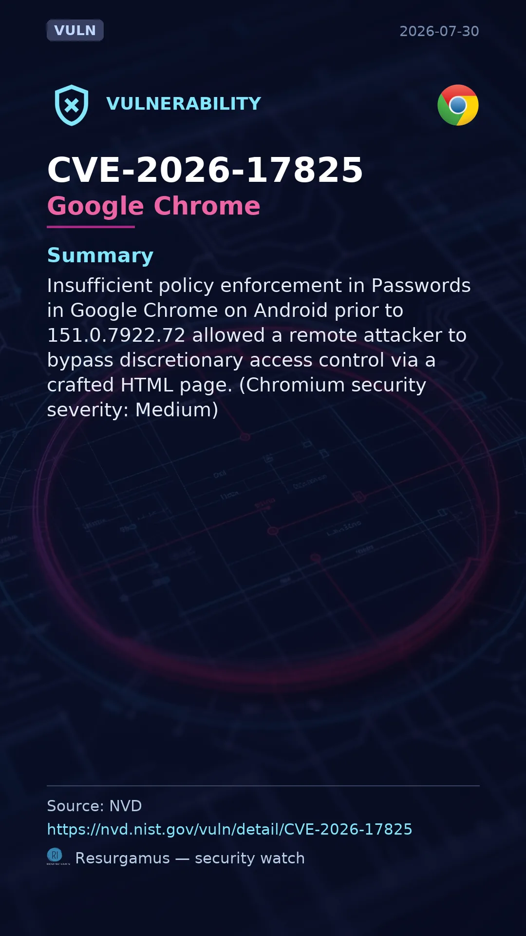 CVE-2026-17825 Google Chrome Vulnerability