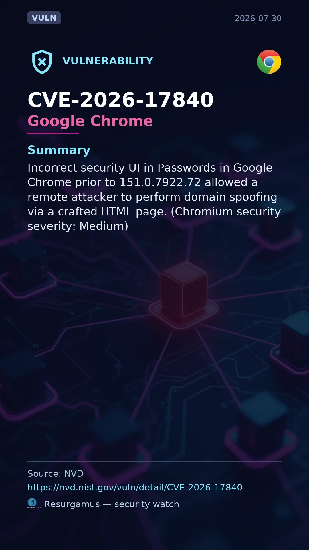 CVE-2026-17840 Google Chrome Vulnerability