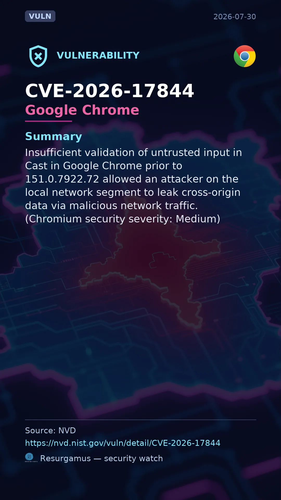 CVE-2026-17844 Google Chrome Vulnerability