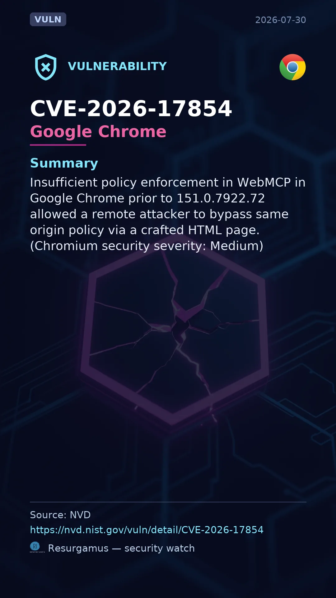 CVE-2026-17854 Google Chrome Vulnerability