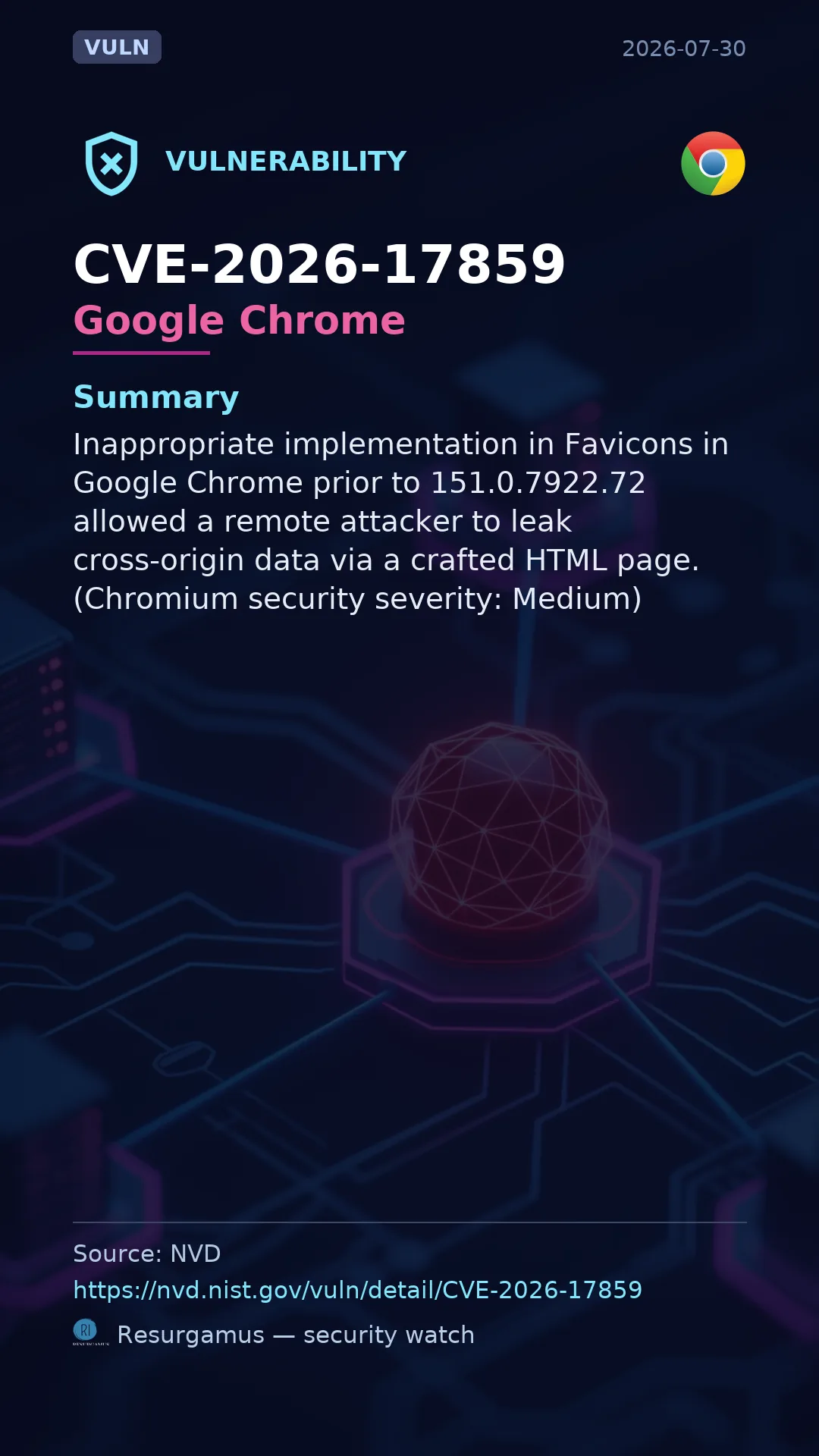 CVE-2026-17859 Google Chrome Vulnerability