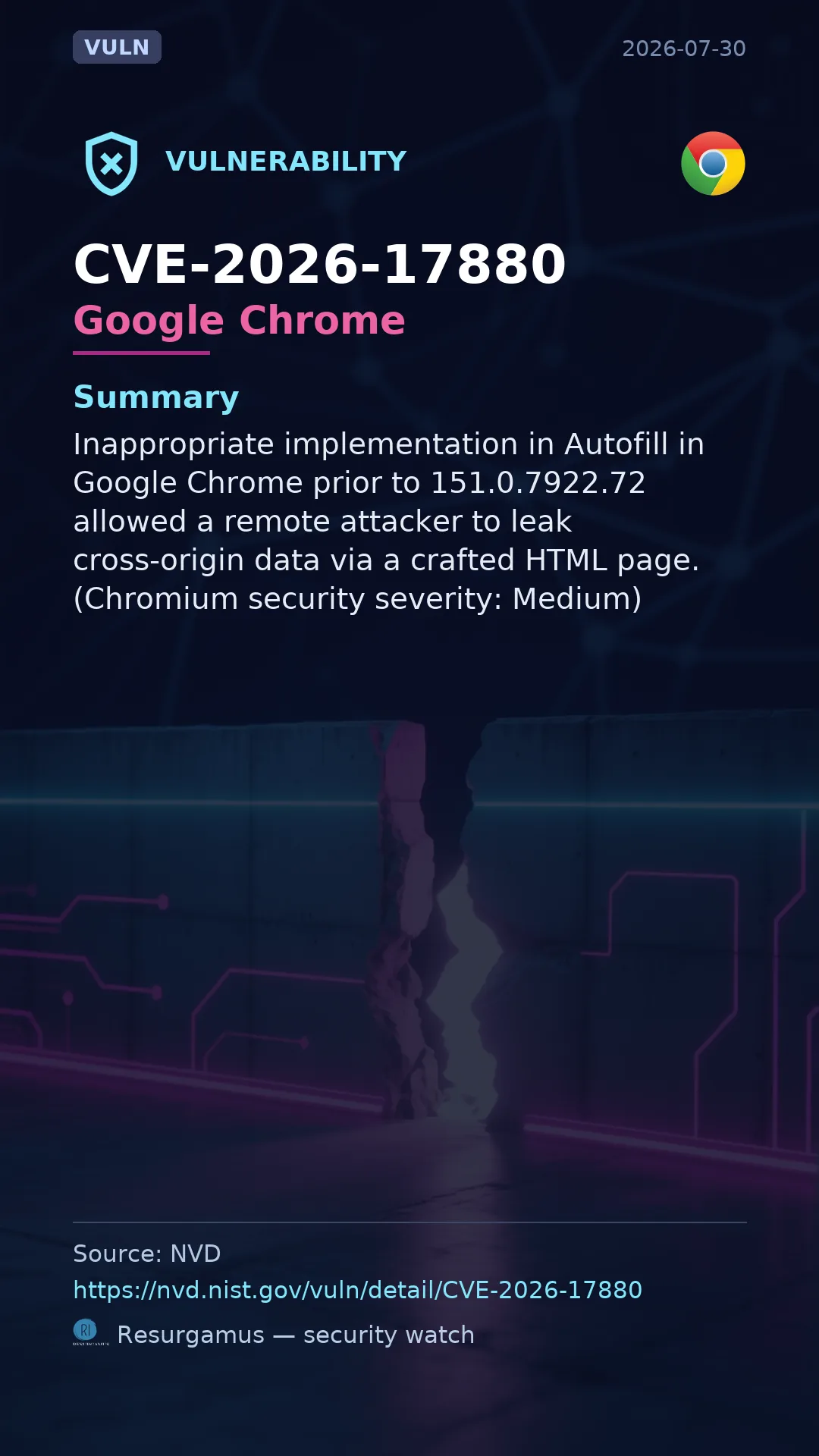 CVE-2026-17880 Google Chrome Vulnerability