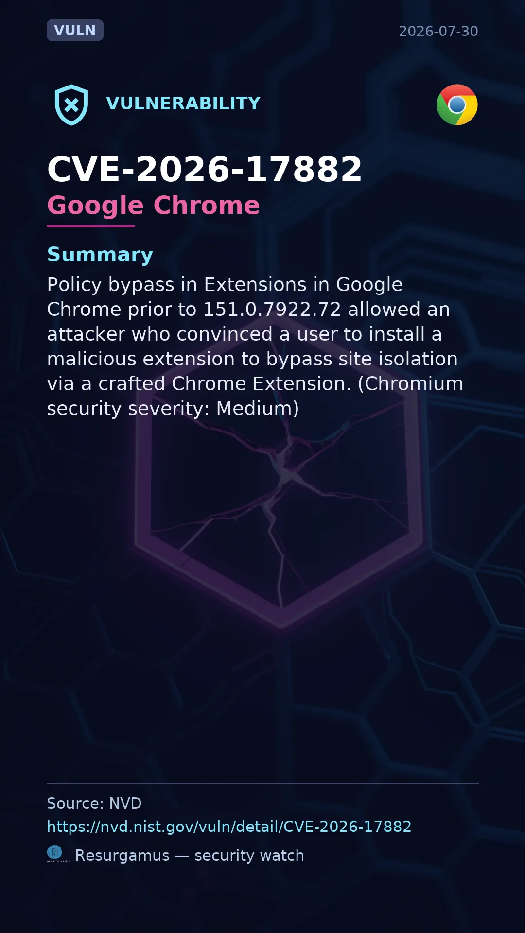 CVE-2026-17882 Google Chrome Vulnerability