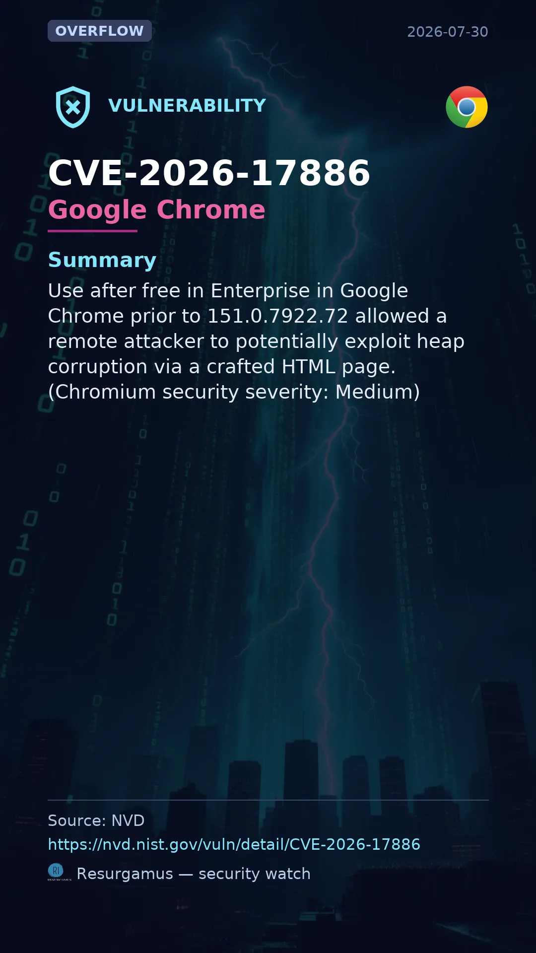 CVE-2026-17886 Google Chrome Vulnerability