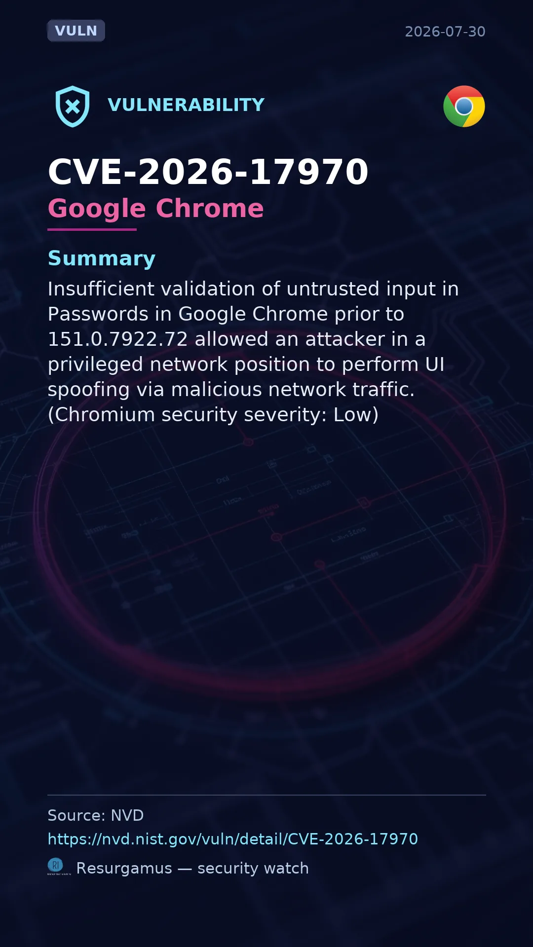 CVE-2026-17970 Google Chrome Vulnerability
