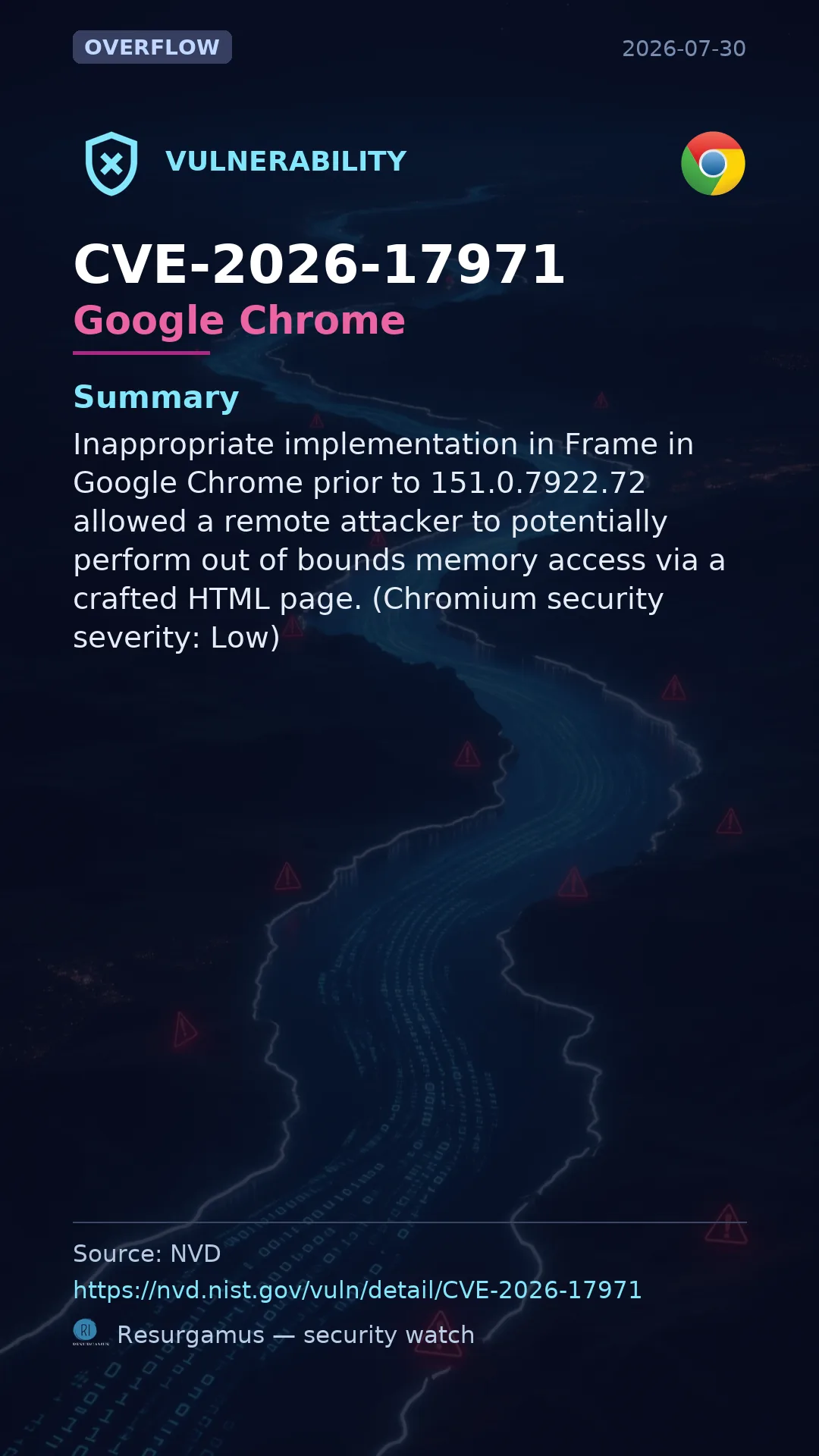 CVE-2026-17971 Google Chrome Vulnerability