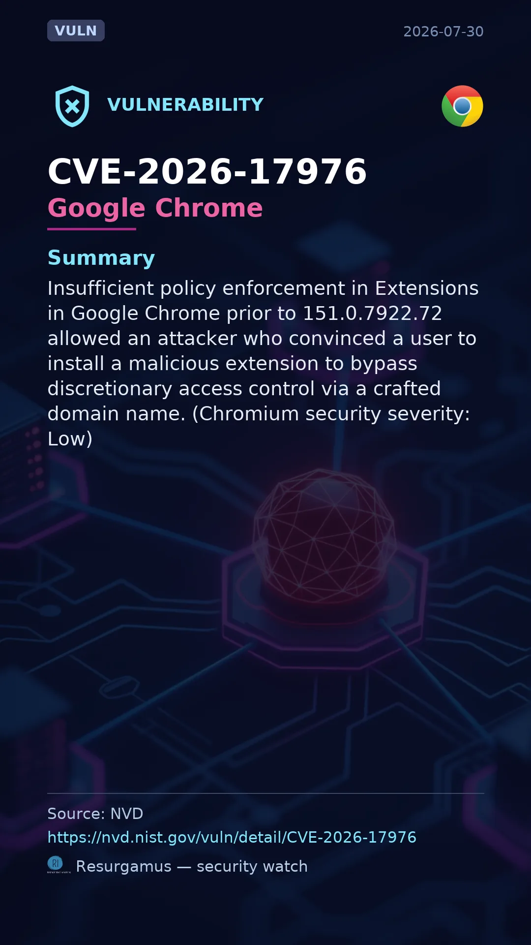 CVE-2026-17976 Google Chrome Vulnerability