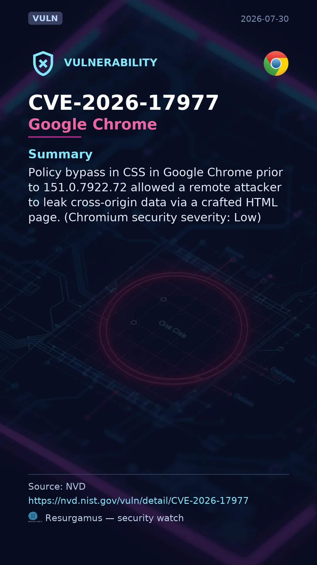 CVE-2026-17977 Google Chrome Vulnerability