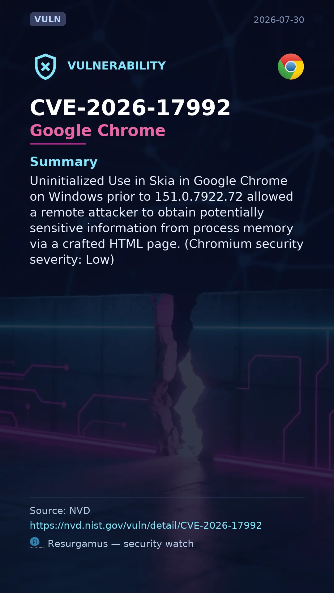 CVE-2026-17992 Google Chrome Vulnerability