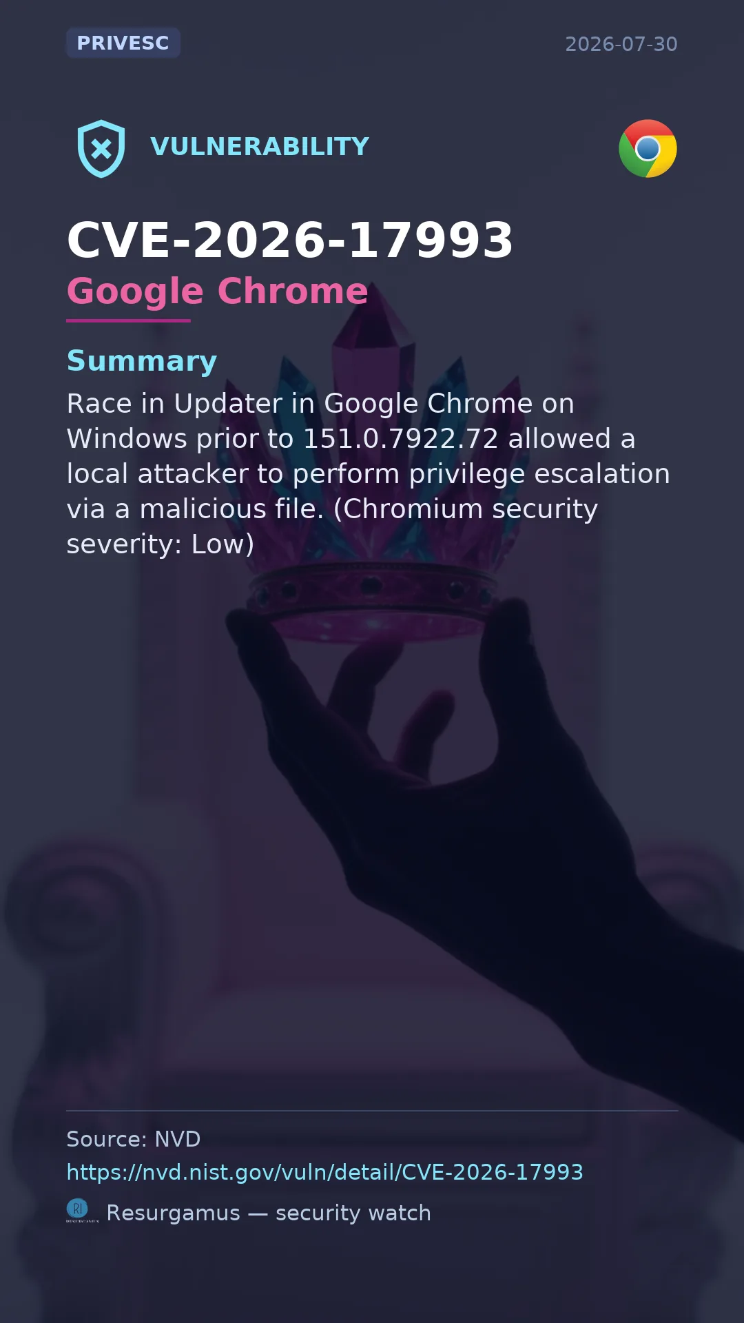 CVE-2026-17993 Google Chrome Vulnerability