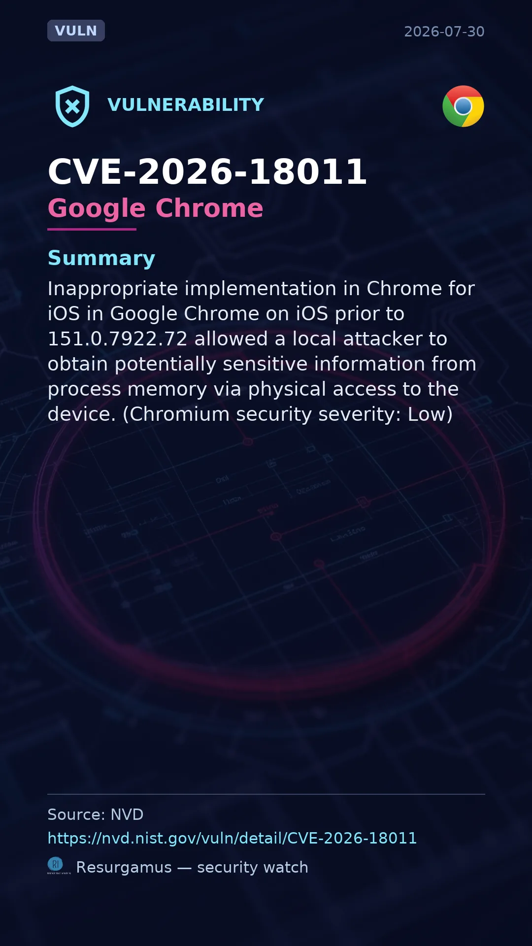CVE-2026-18011 Google Chrome Vulnerability
