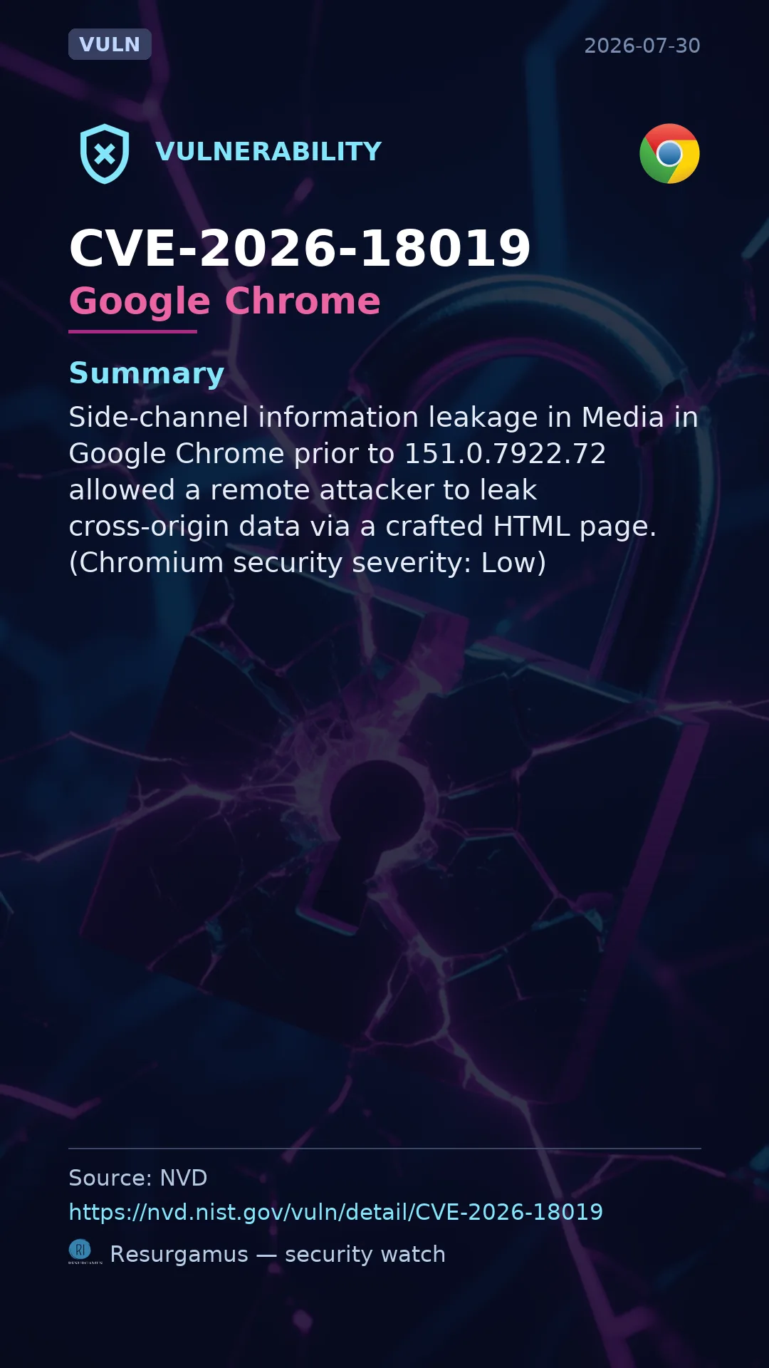 CVE-2026-18019 Google Chrome Vulnerability