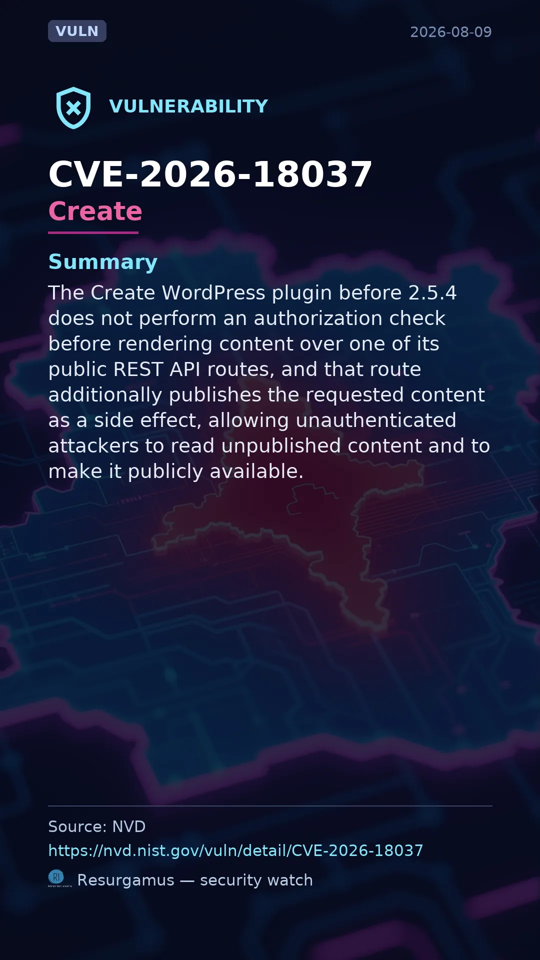 CVE-2026-18037 Create Vulnerability