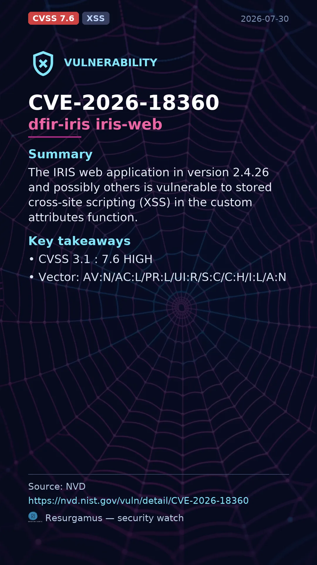 CVE-2026-18360 dfir-iris iris-web Vulnerability