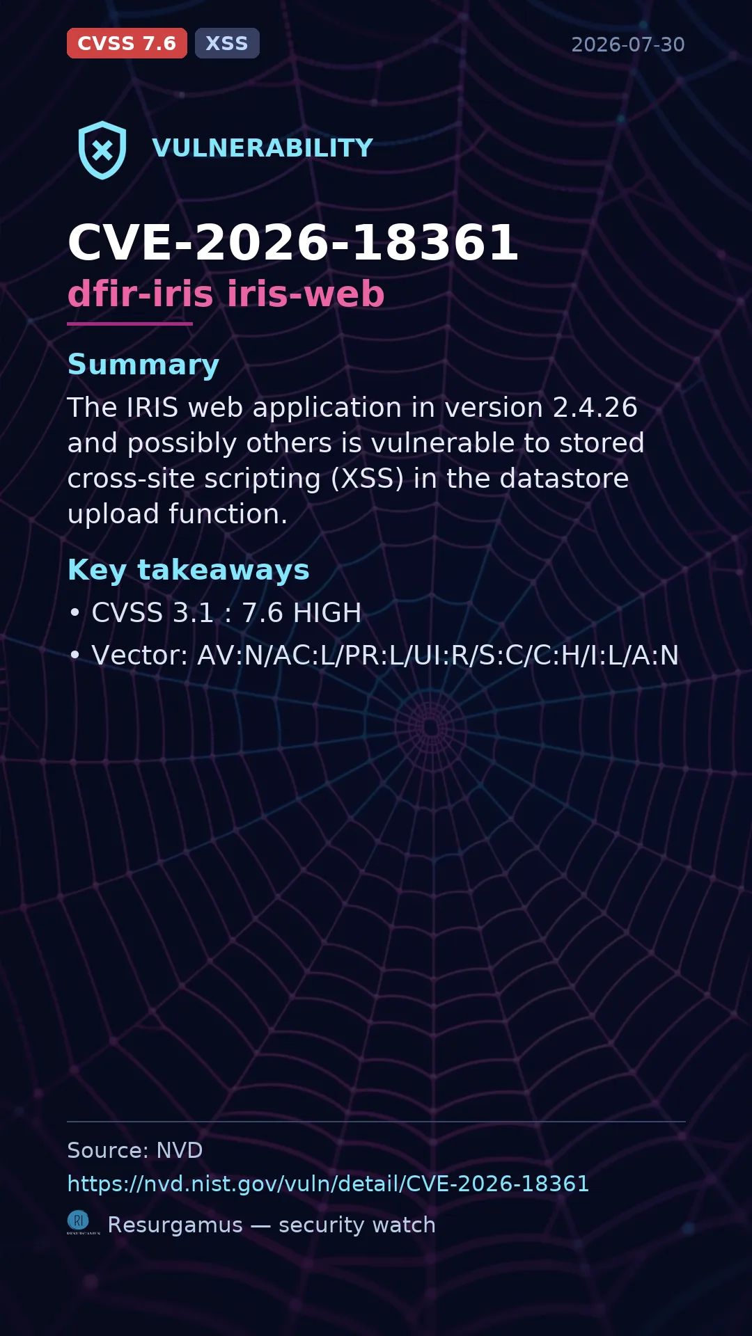 CVE-2026-18361 dfir-iris iris-web Vulnerability