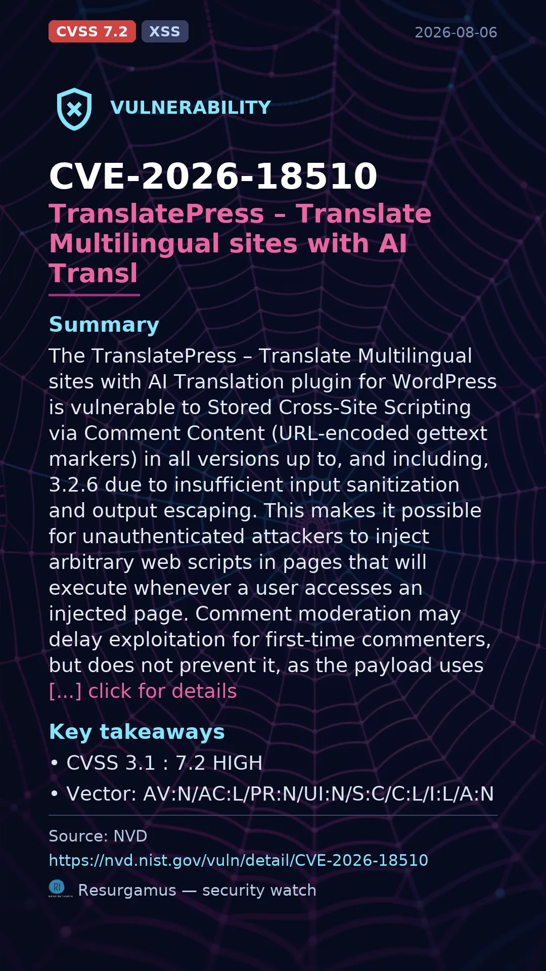 CVE-2026-18510 TranslatePress – Translate Multilingual sites with AI Transl Vulnerability