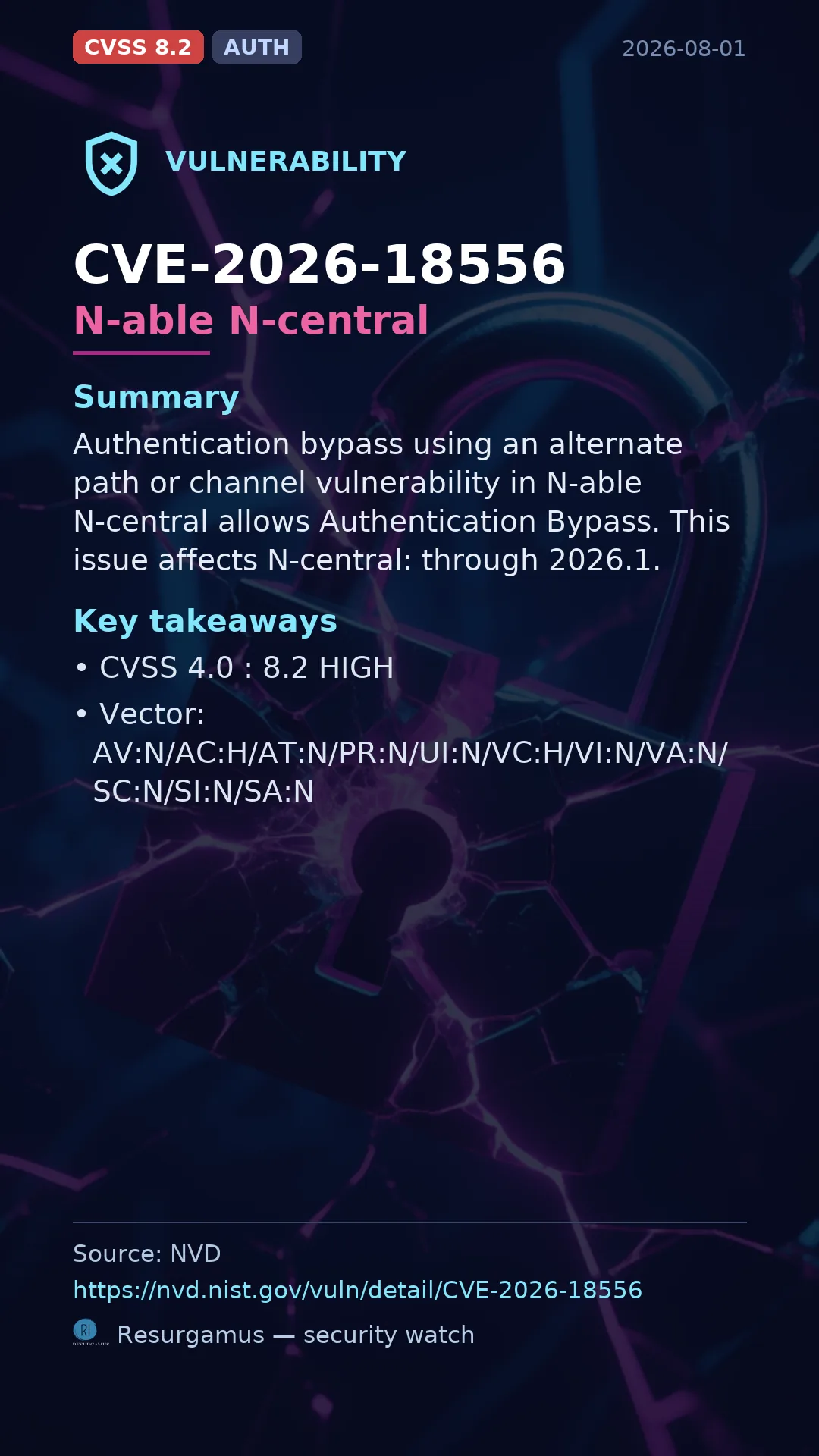 CVE-2026-18556 N-able N-central Vulnerability