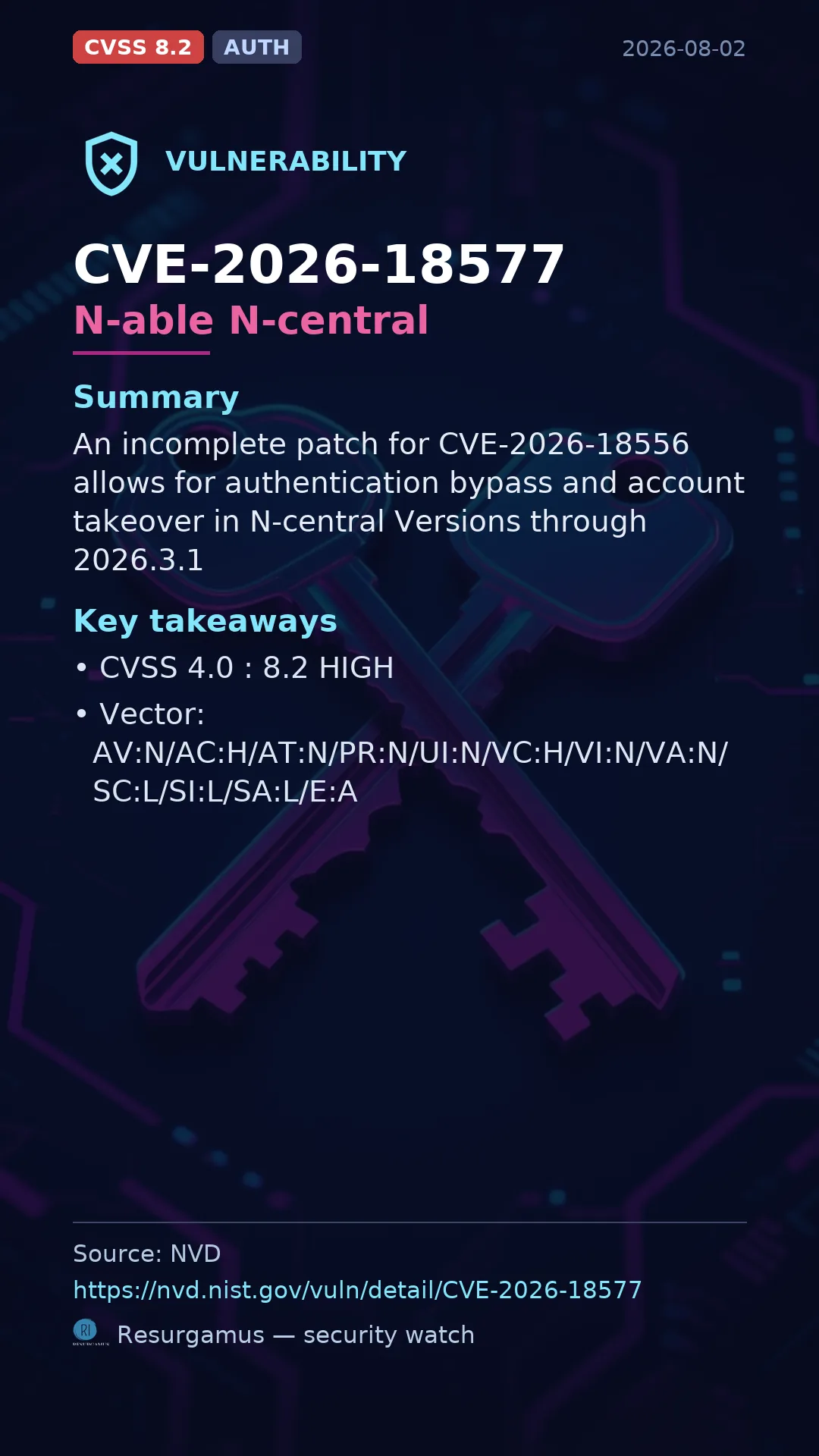 CVE-2026-18577 N-able N-central Vulnerability