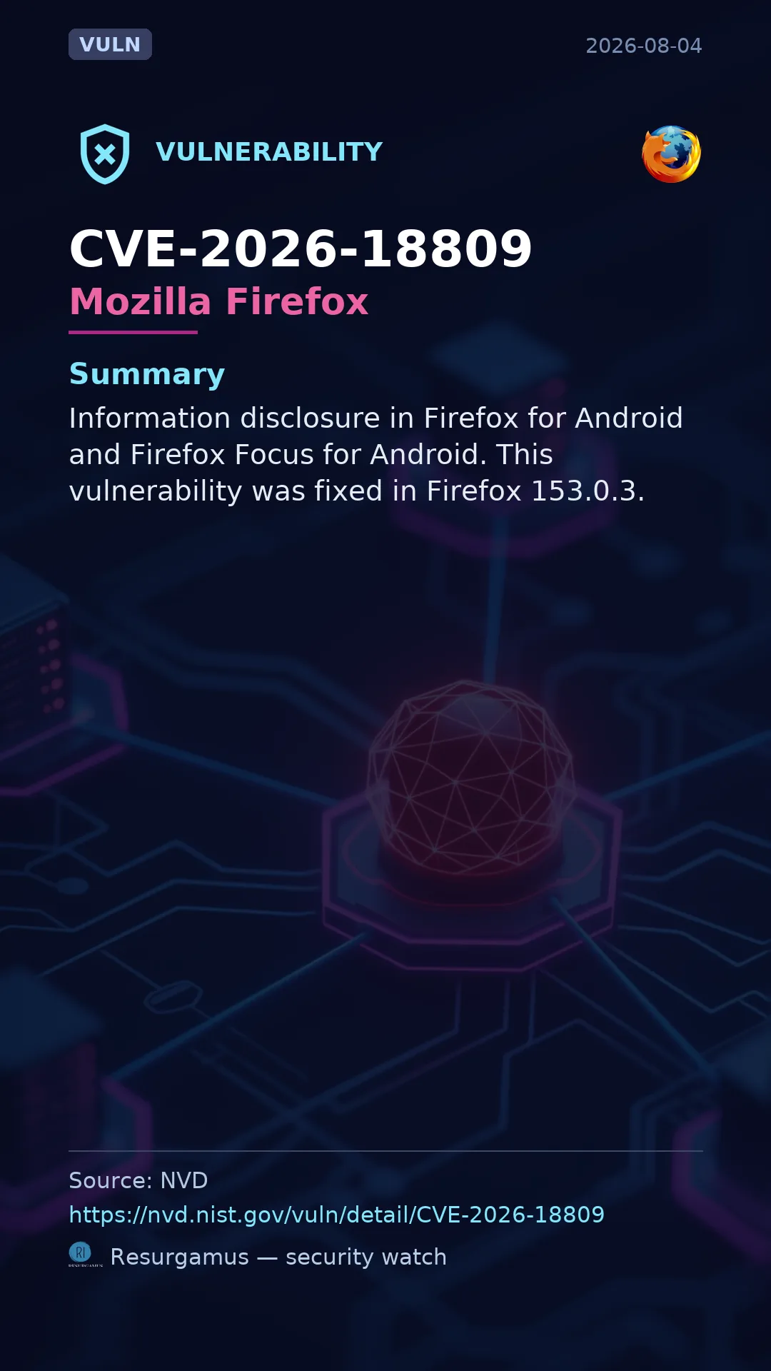 CVE-2026-18809 Mozilla Firefox Vulnerability