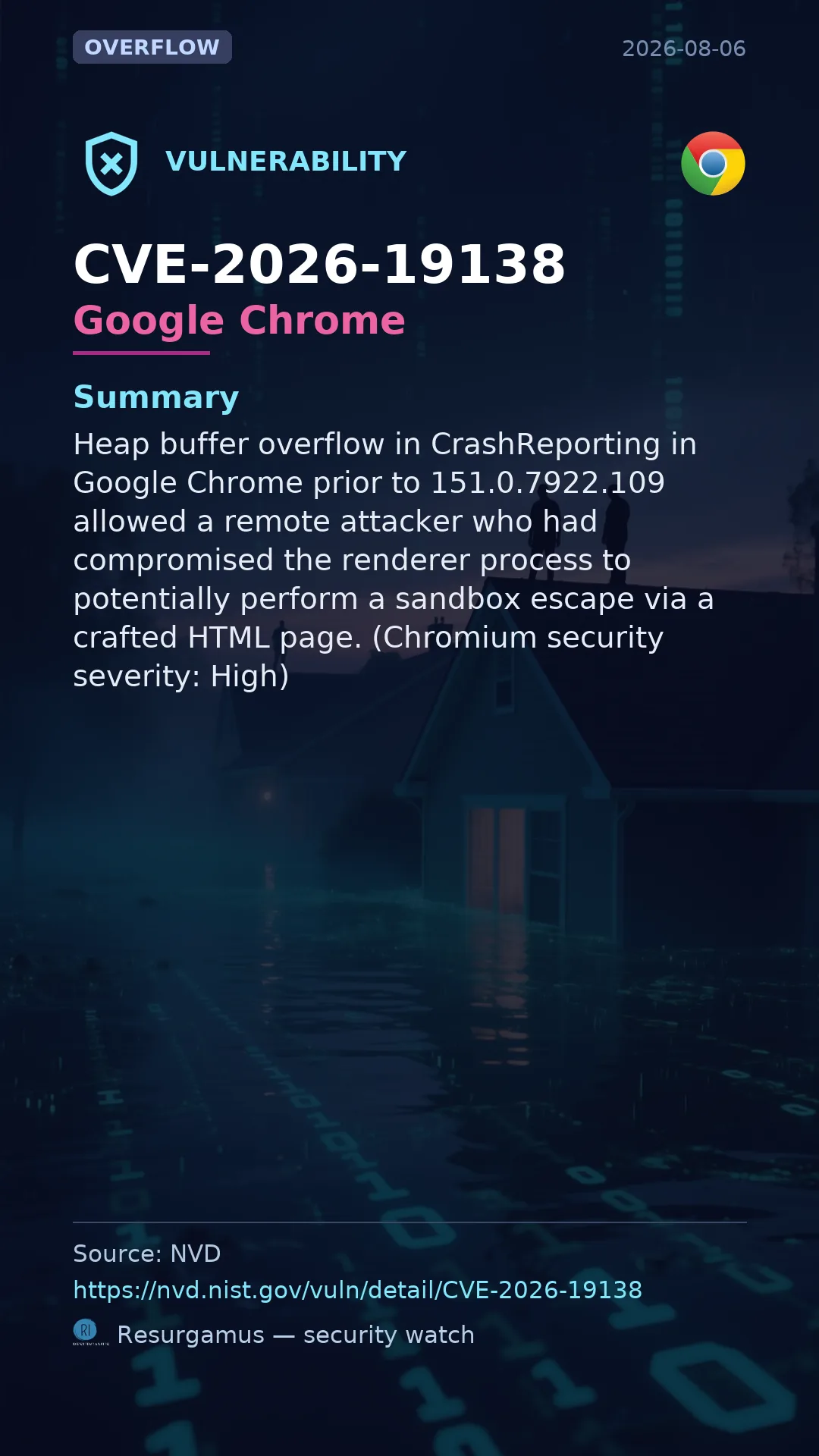 CVE-2026-19138 Google Chrome Vulnerability