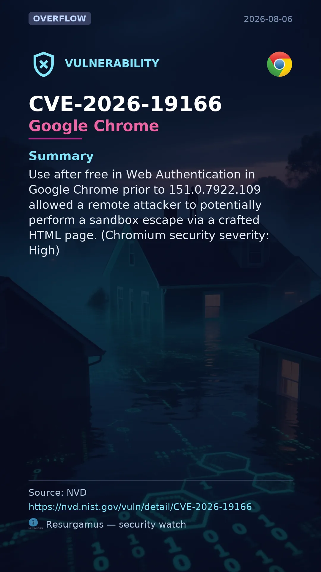 CVE-2026-19166 Google Chrome Vulnerability